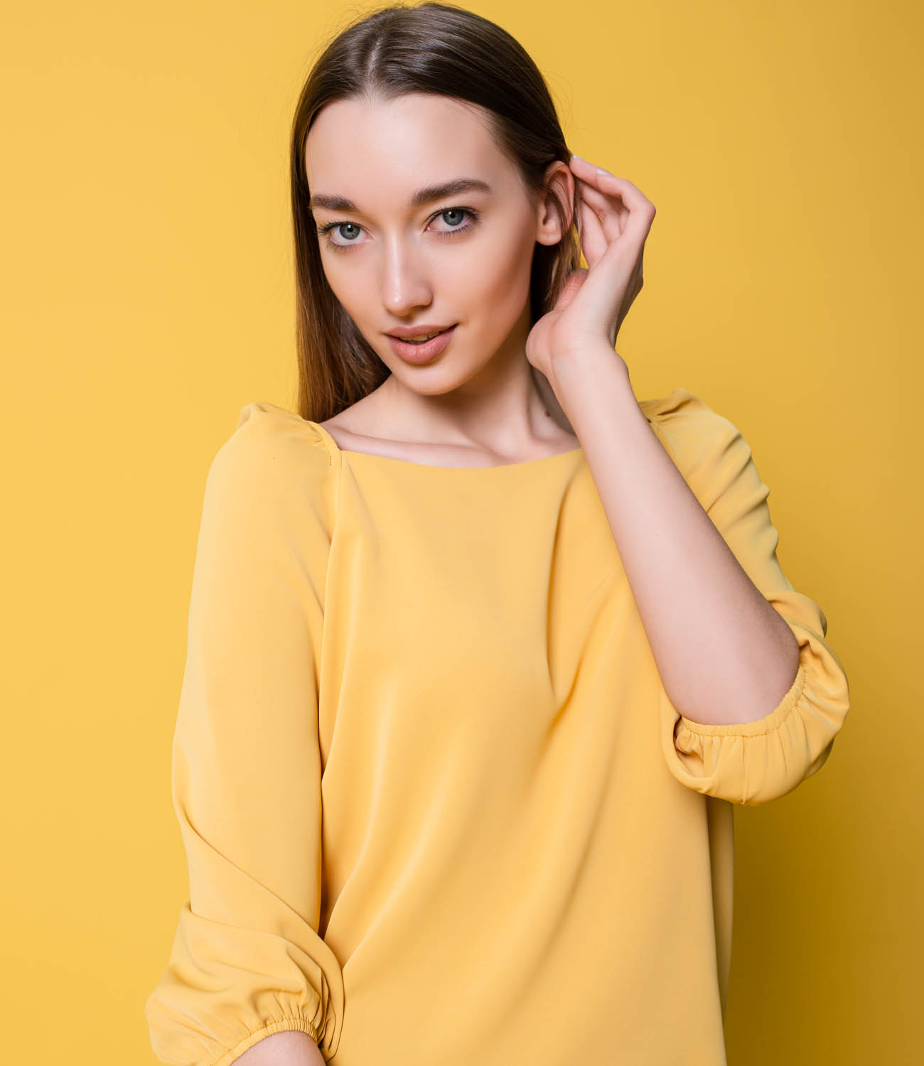 Блузка #МСК1135,желтый - фото 5