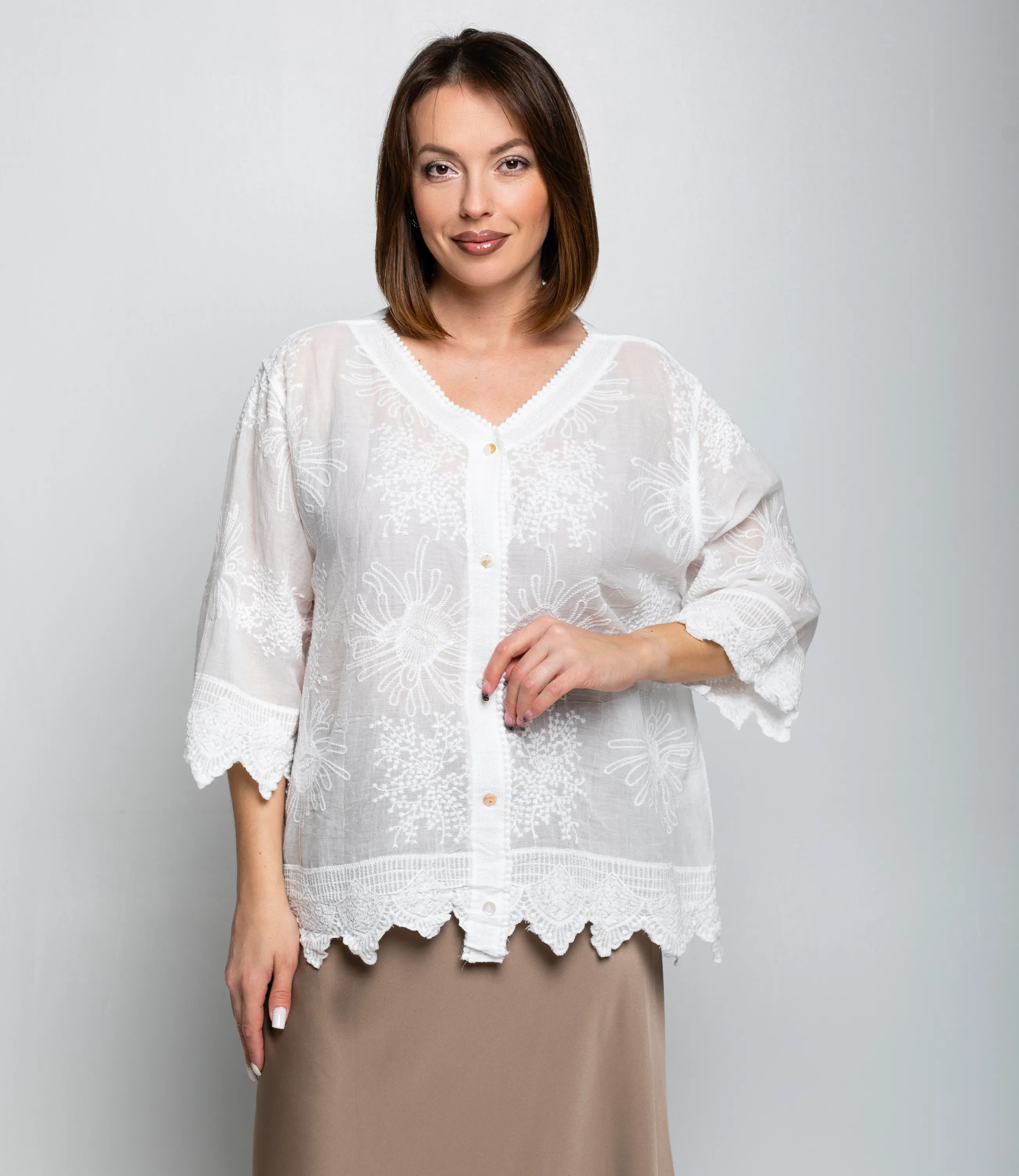 Блуза #КТ42 (4), белый - фото 1