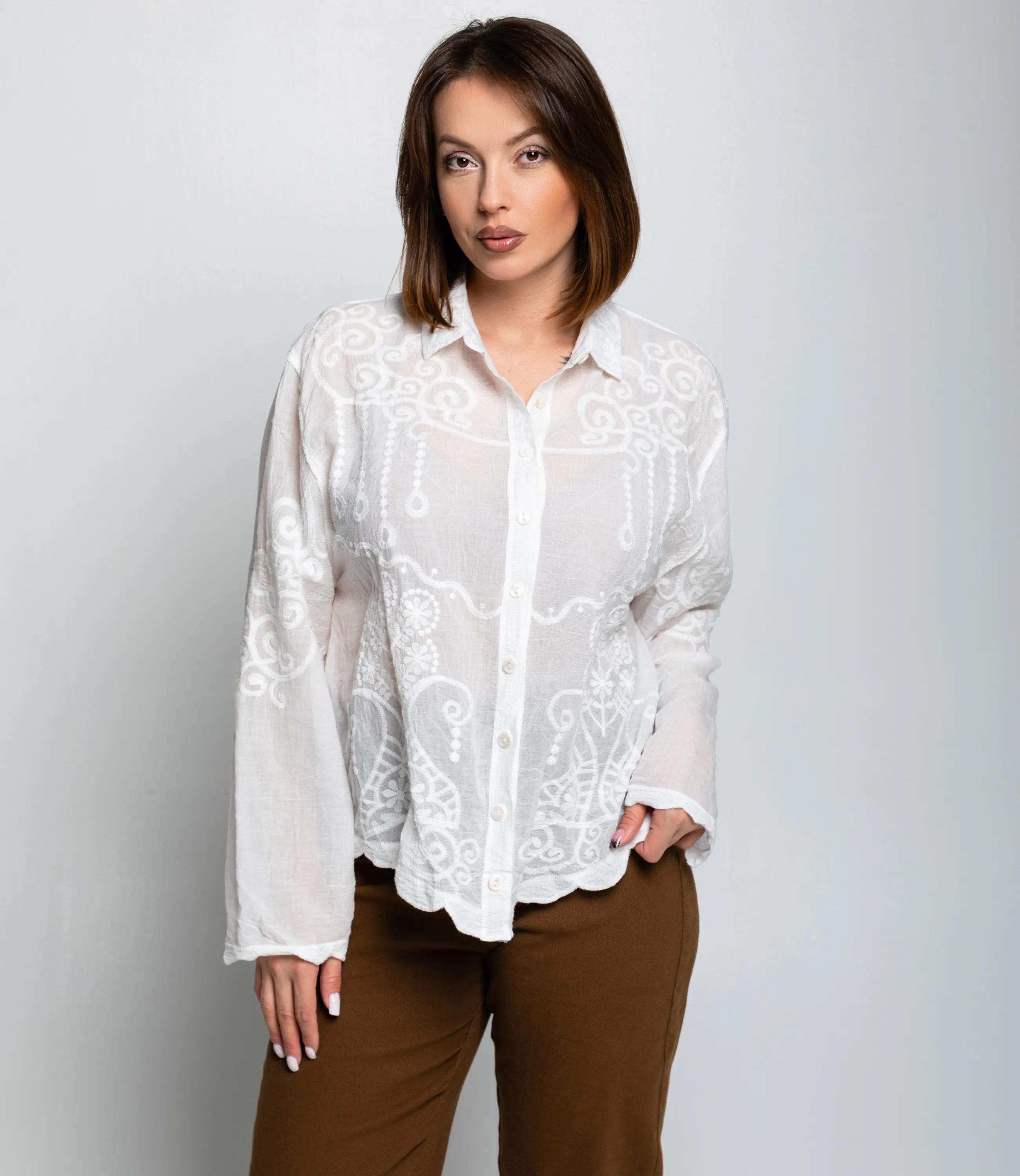 Блуза #КТ301 (19), белый - фото 1