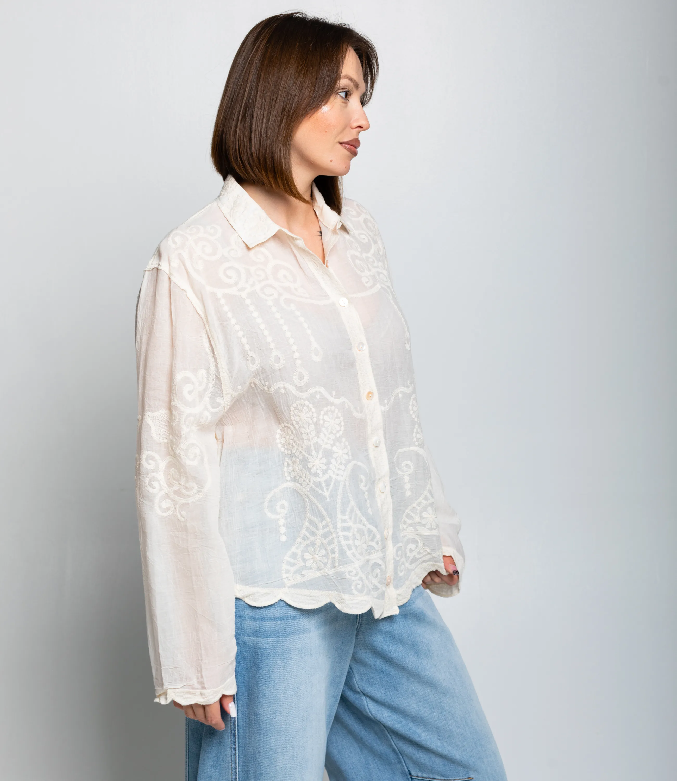 Блуза #КТ301 (19), светло-бежевый - фото 2