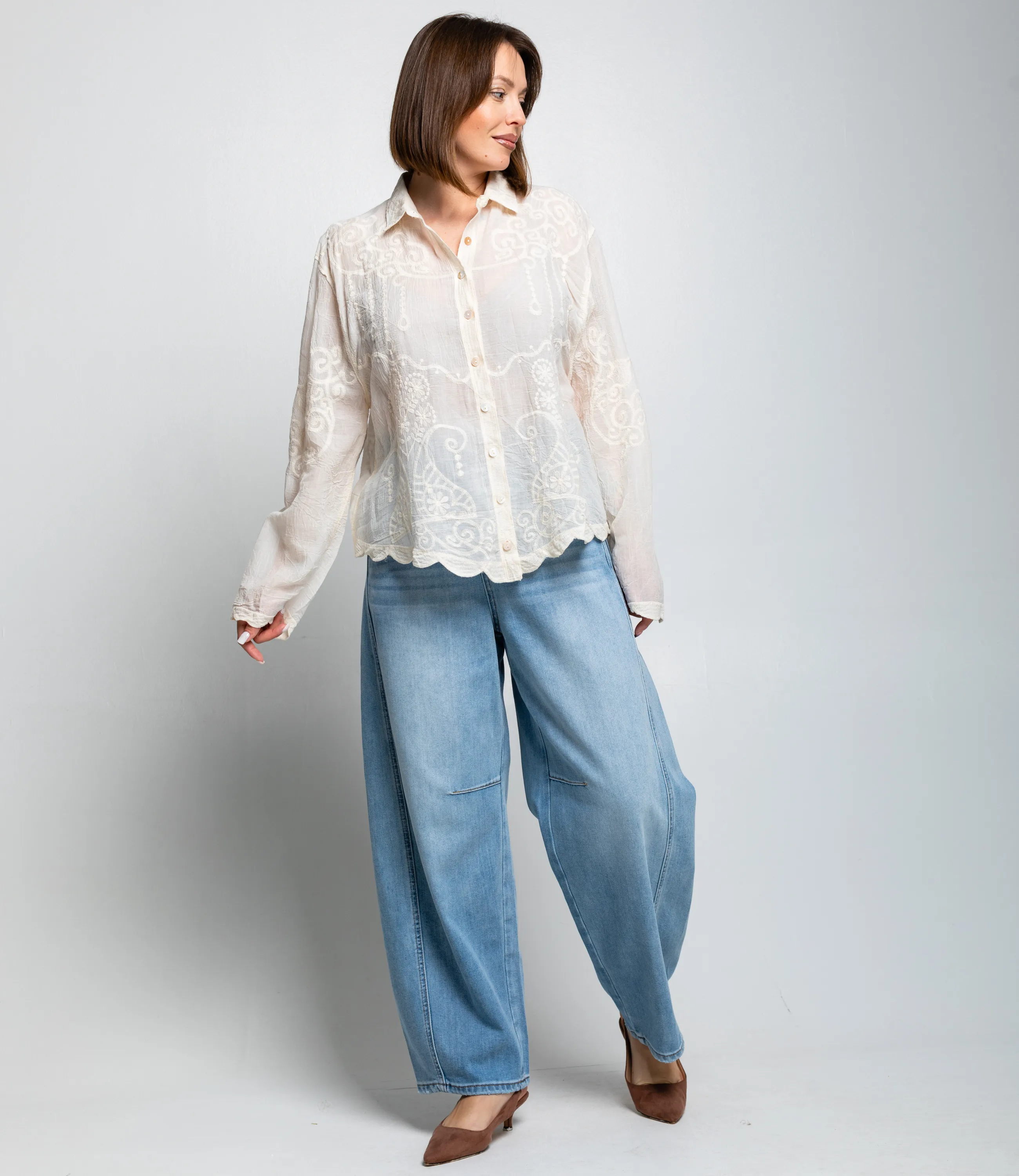 Блуза #КТ301 (19), светло-бежевый - фото 4