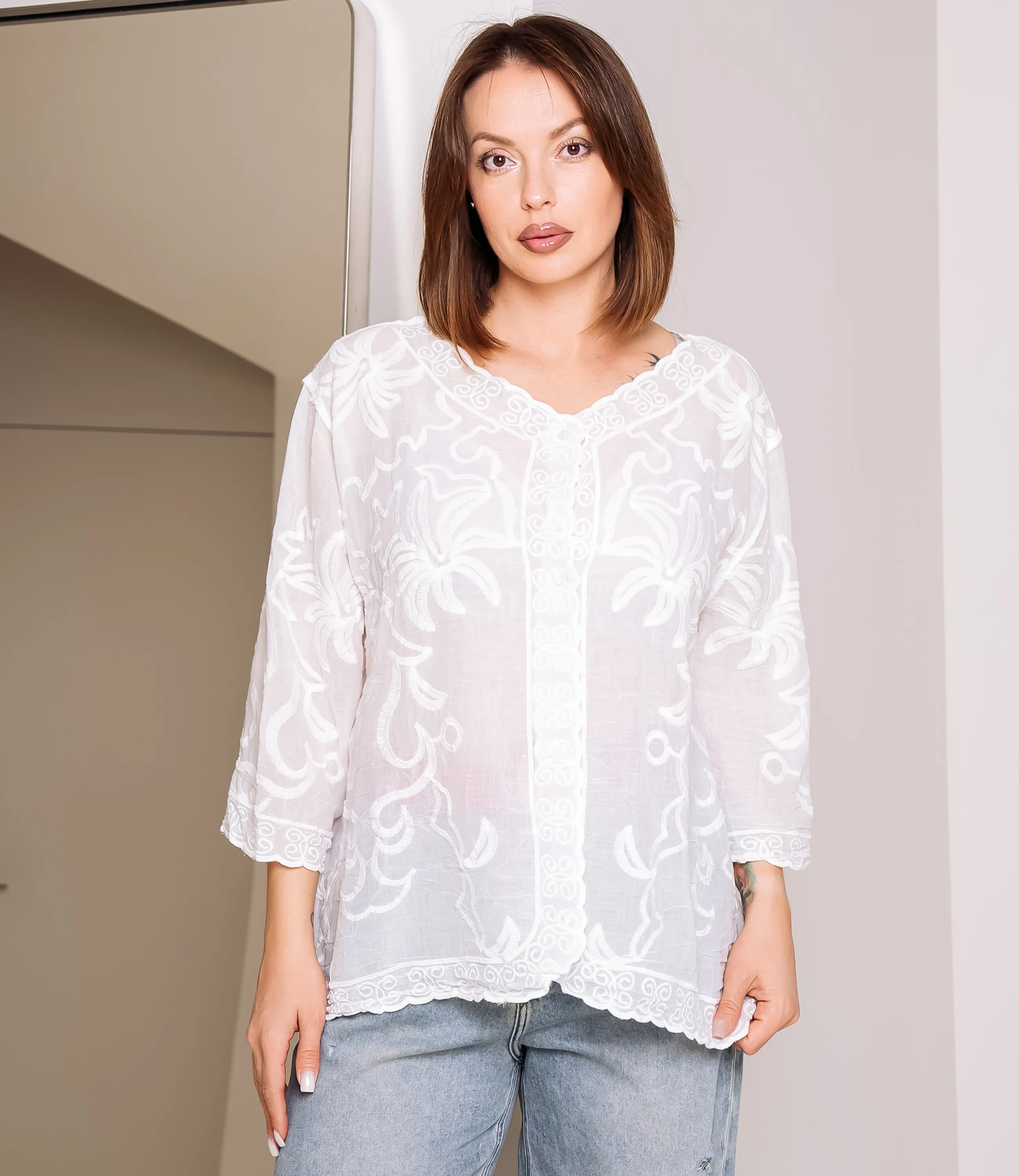 Блуза #КТ805 (10), белый - фото 1