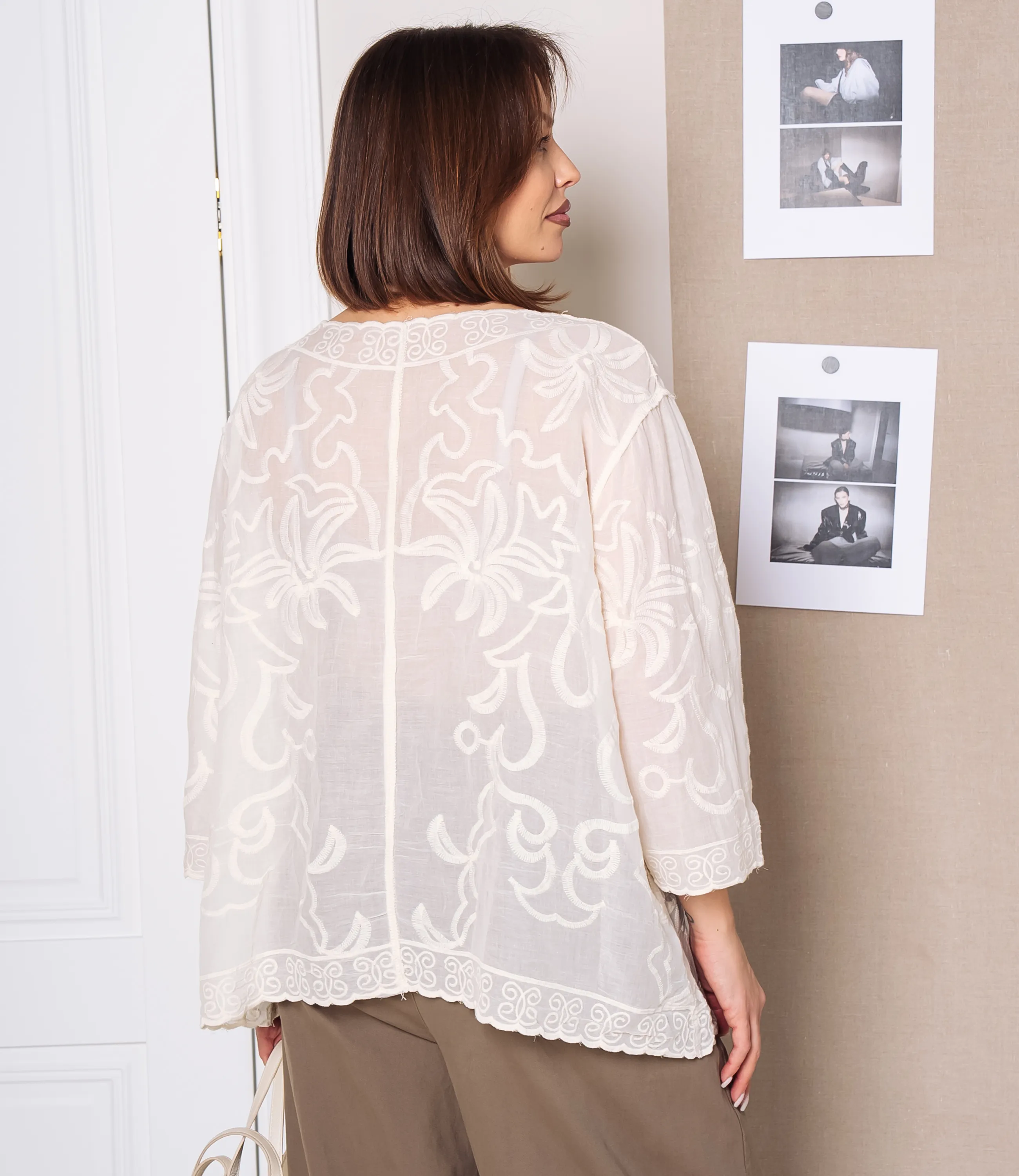 Блуза #КТ805 (10), светло-бежевый - фото 3