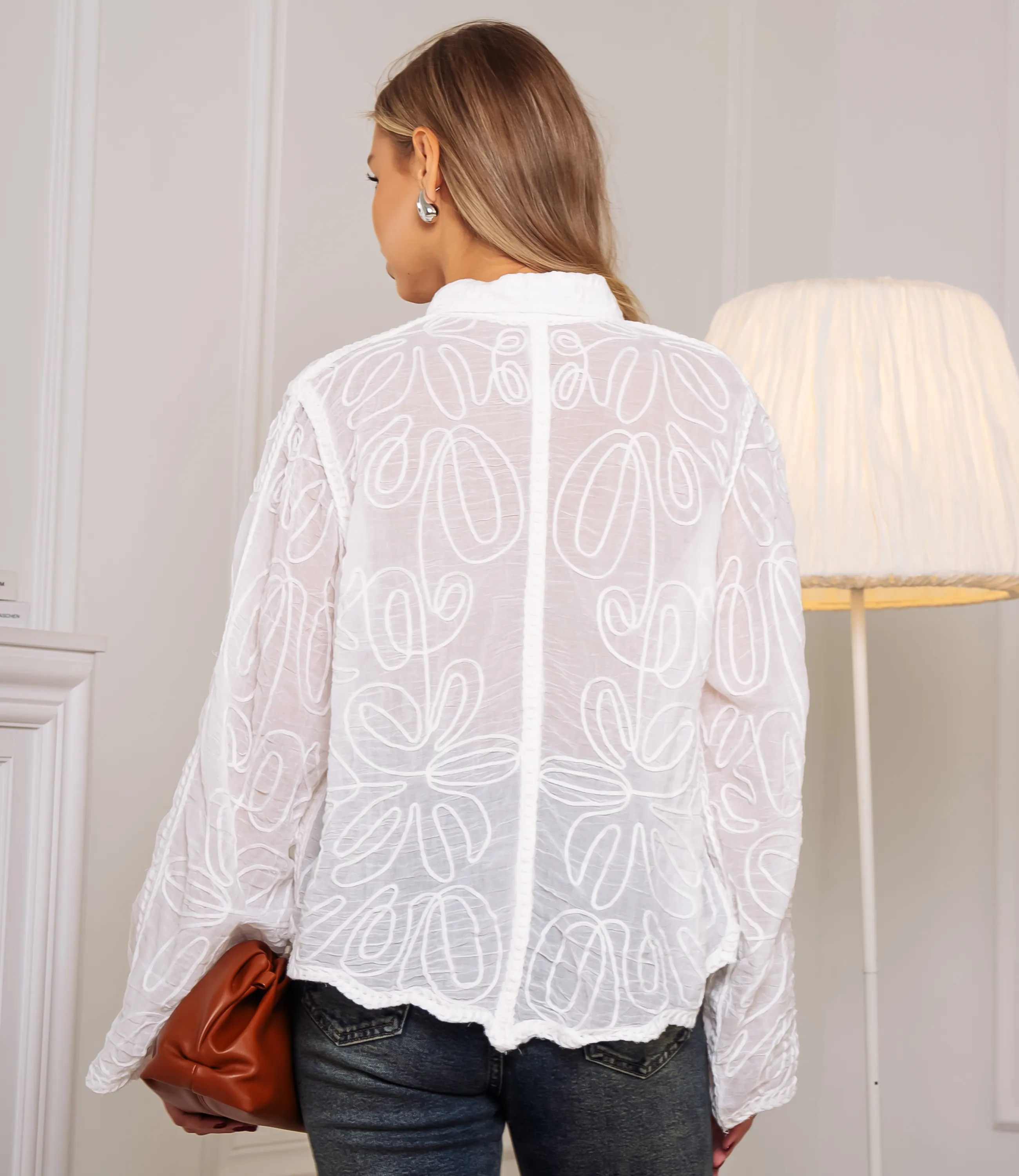 Блуза #КТ808 (8), белый - фото 3