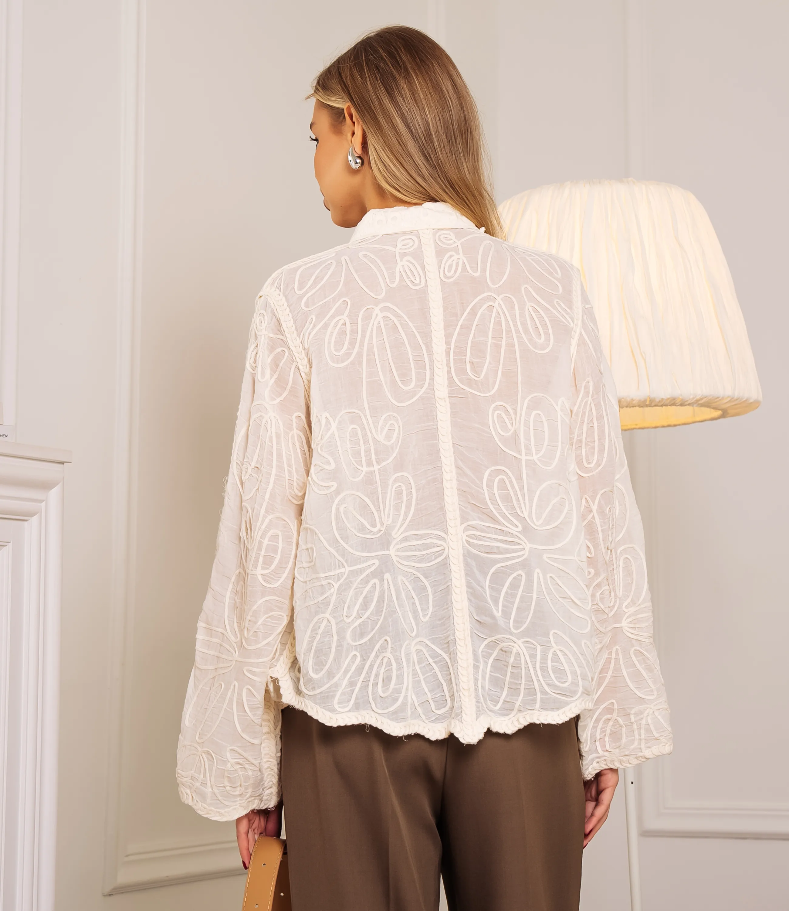 Блуза #КТ808 (8), светло-бежевый - фото 3