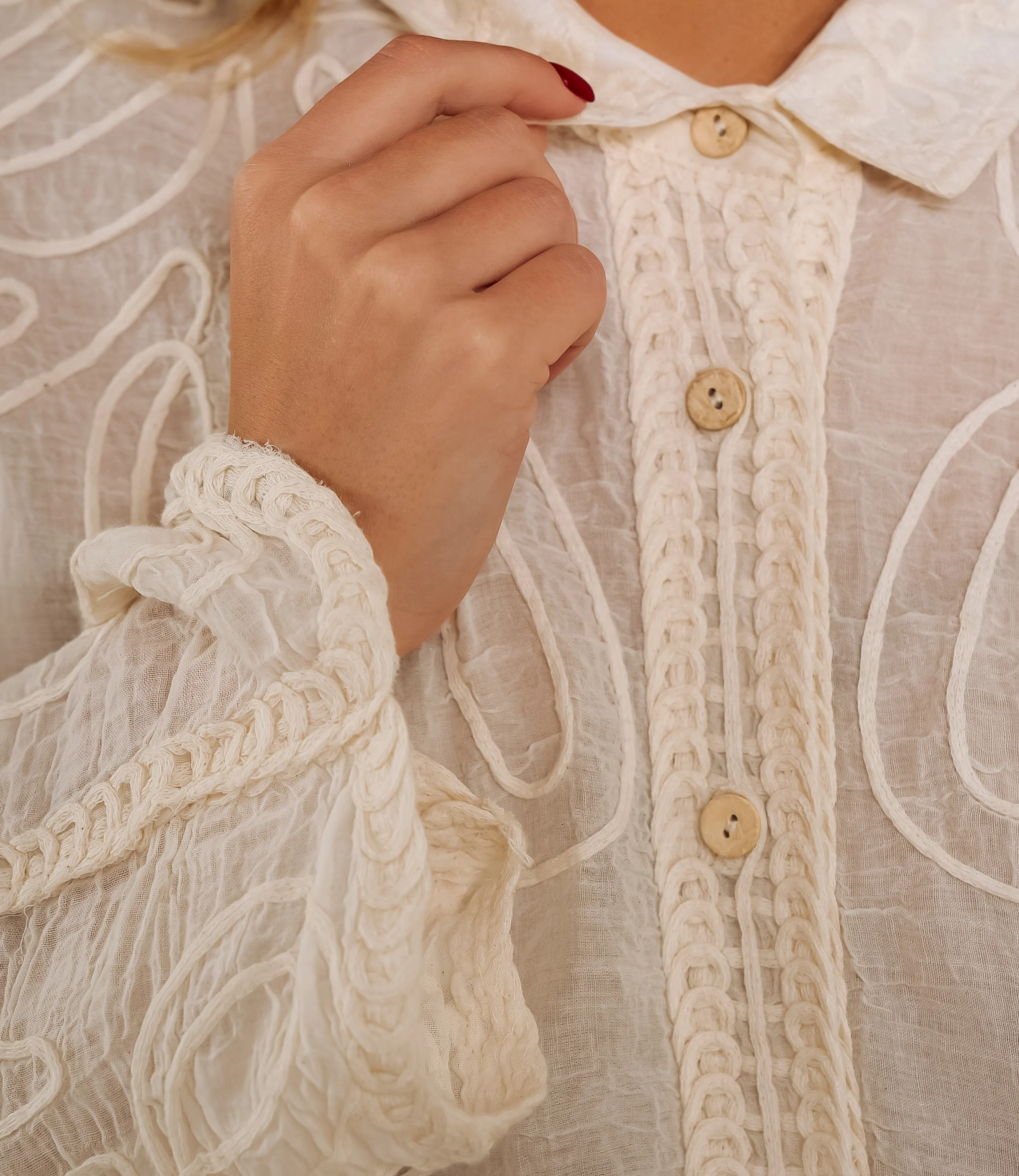 Блуза #КТ808 (8), светло-бежевый - фото 5