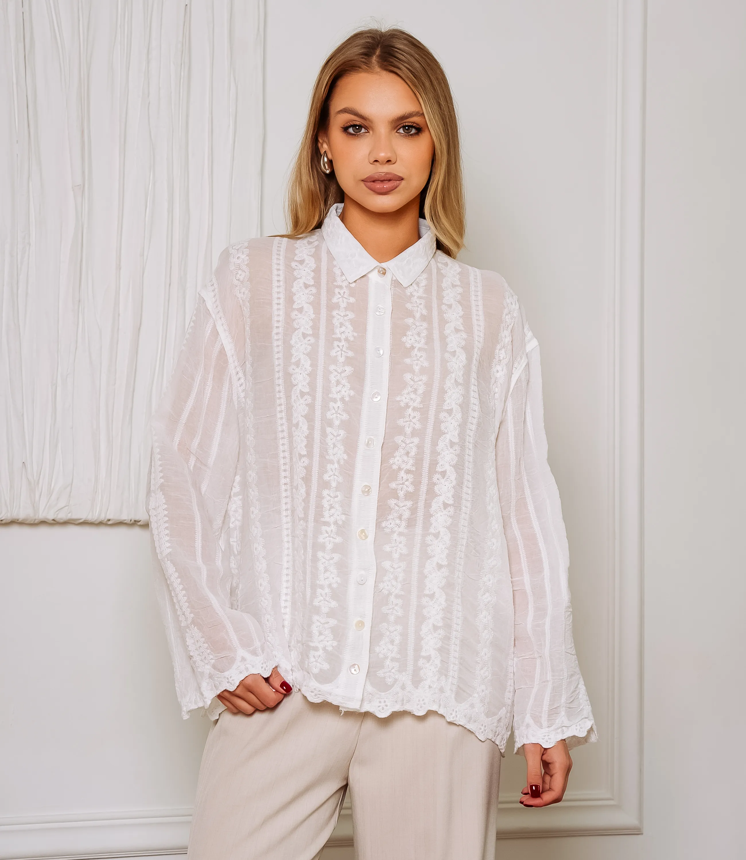 Блуза #КТ813 (5), белый - фото 1