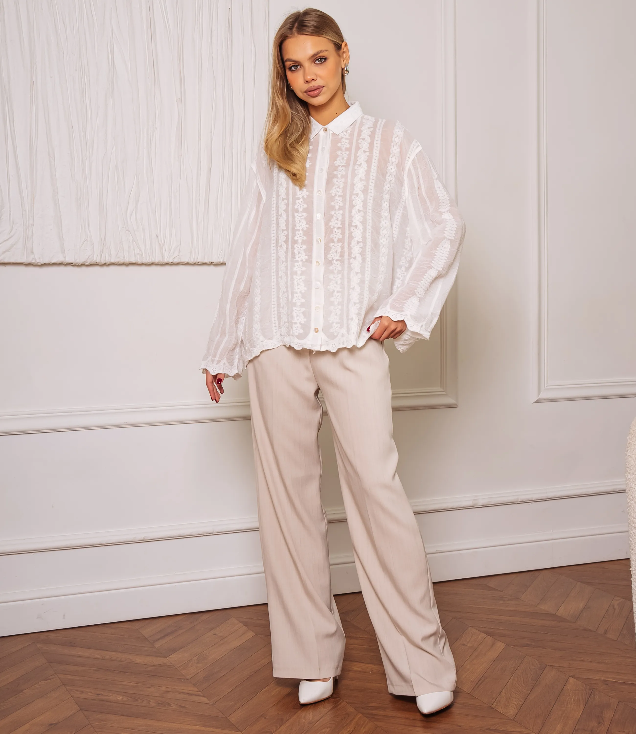 Блуза #КТ813 (5), белый - фото 4