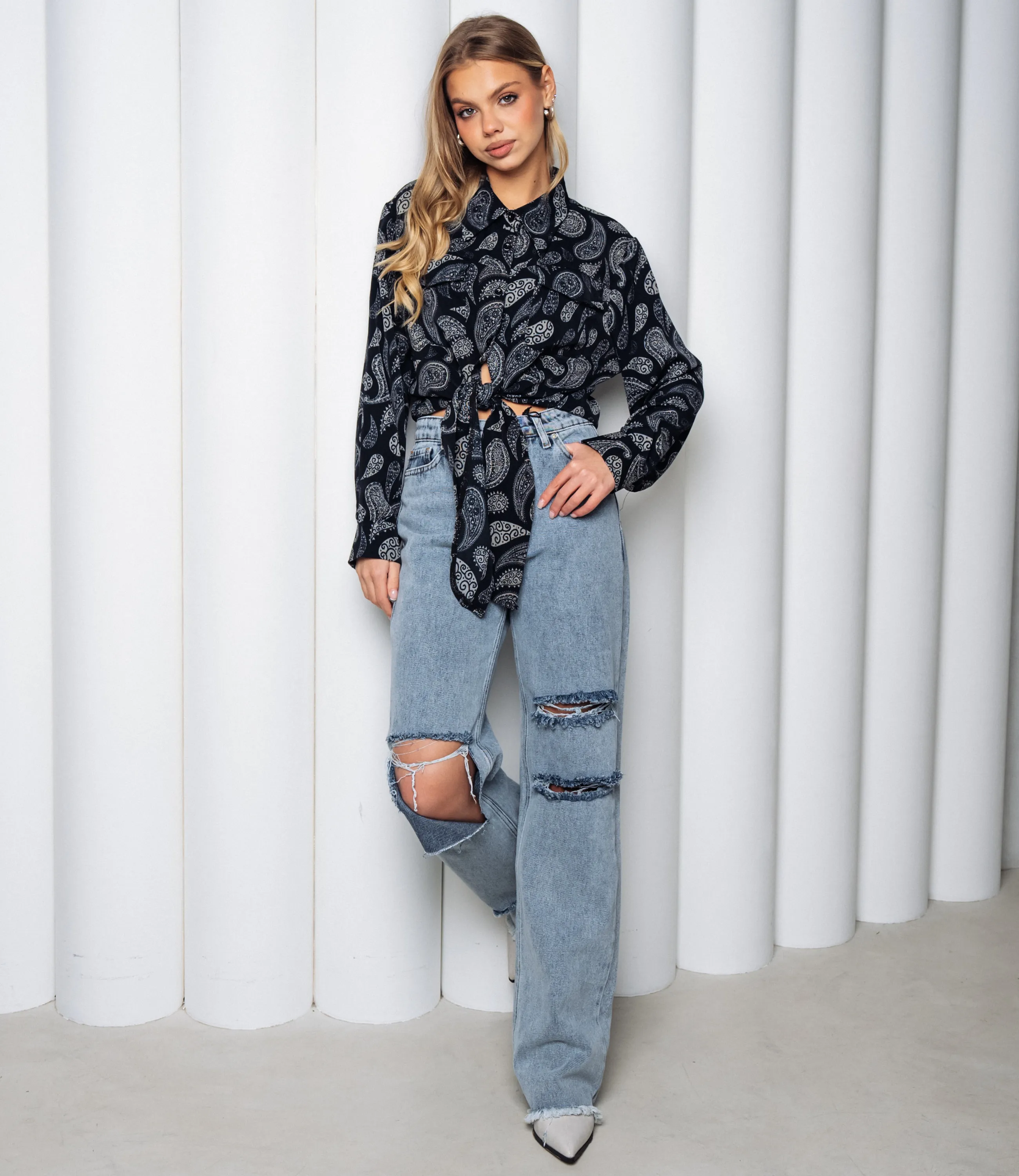 Блуза #КТ2580 (1)-1, тёмно-синий - фото 4