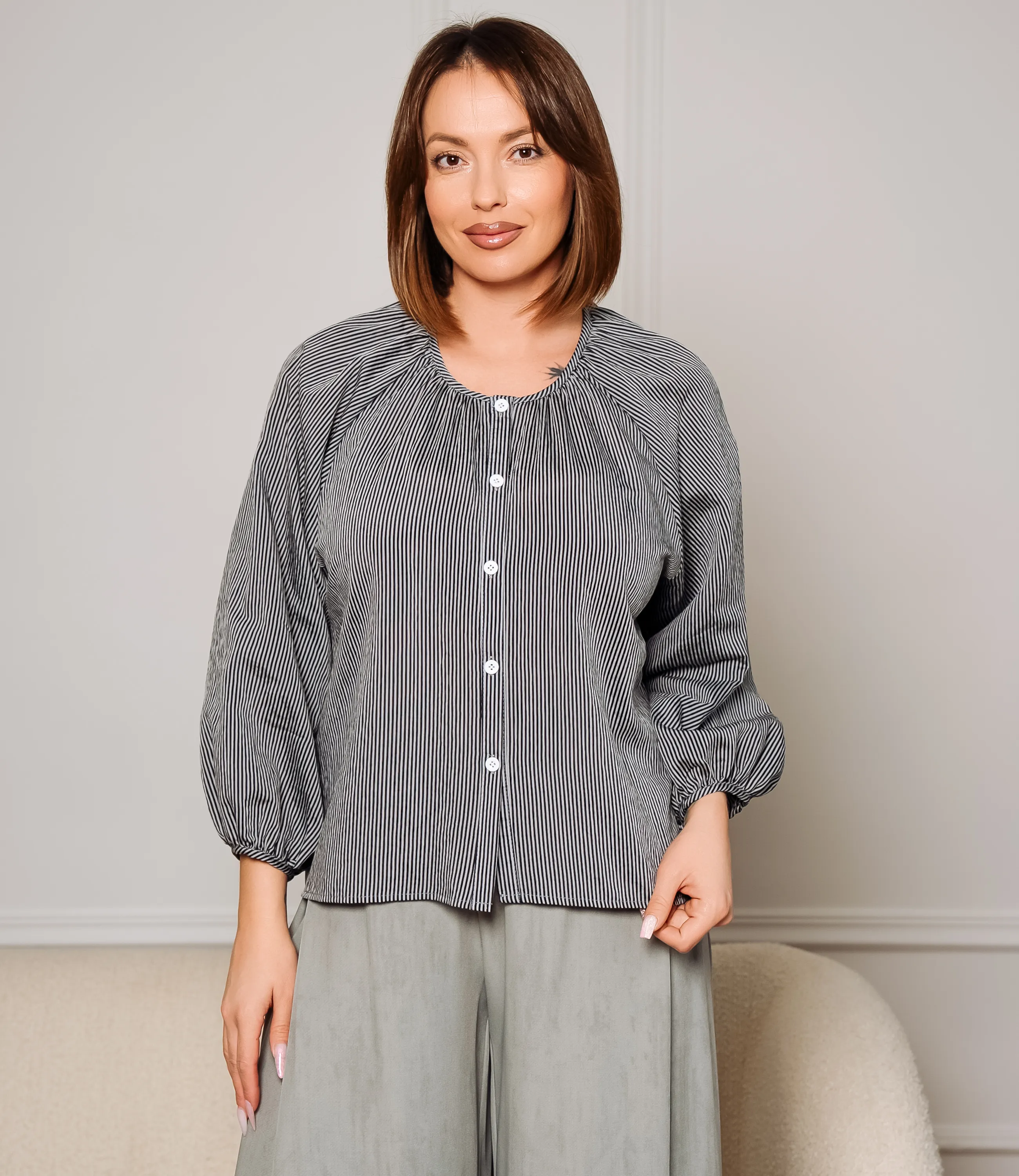 Блуза #КТ73 (2), чёрный - фото 1