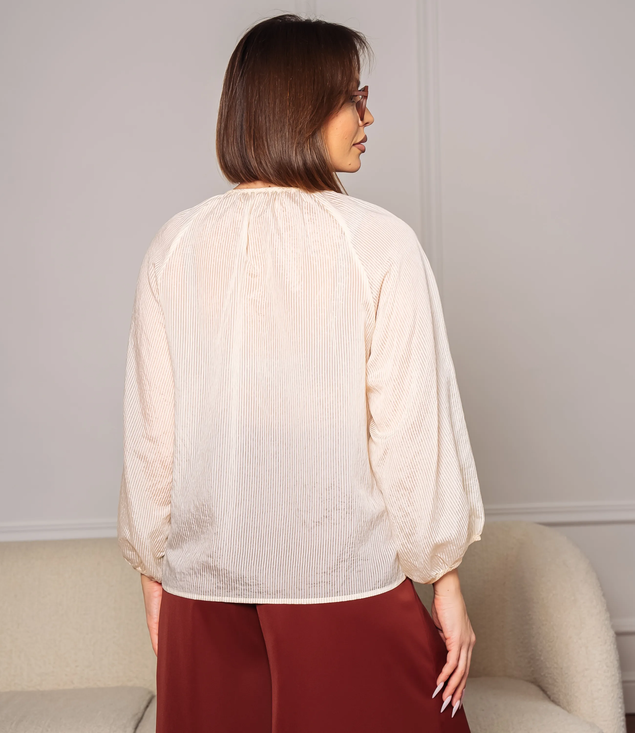 Блуза #КТ73 (2), кремовый - фото 3