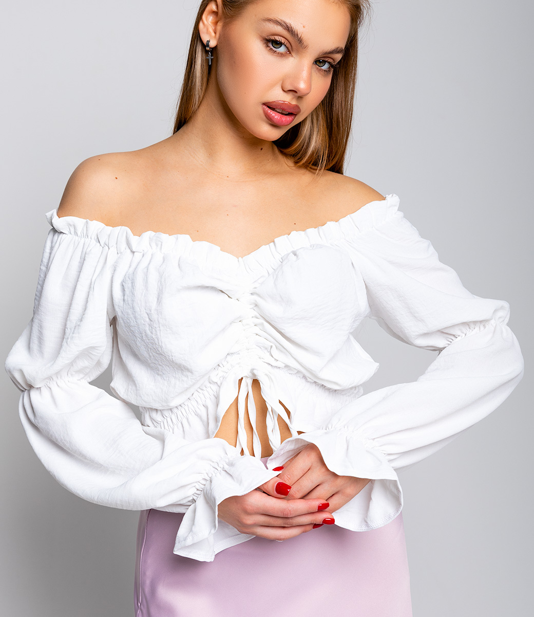 Блузка #БШ1802, белый - фото 5