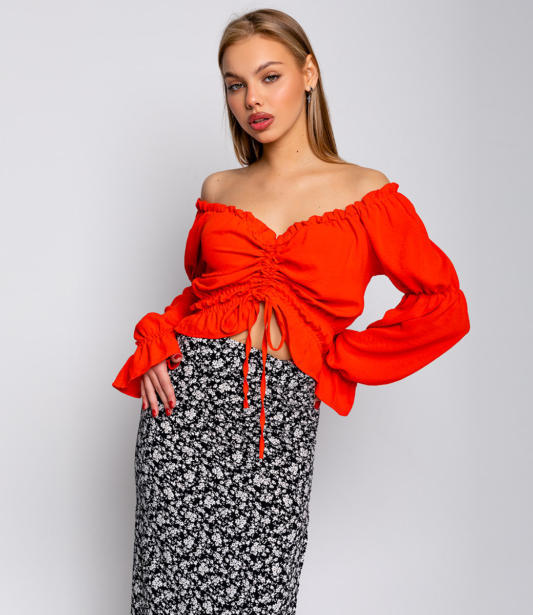 Блузка #БШ1802, оранжевый - фото 2