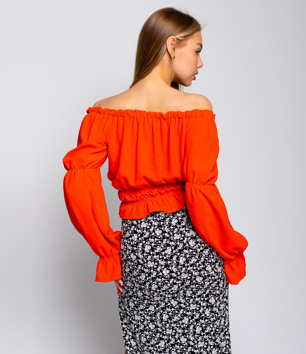Блузка #БШ1802, оранжевый - фото 4