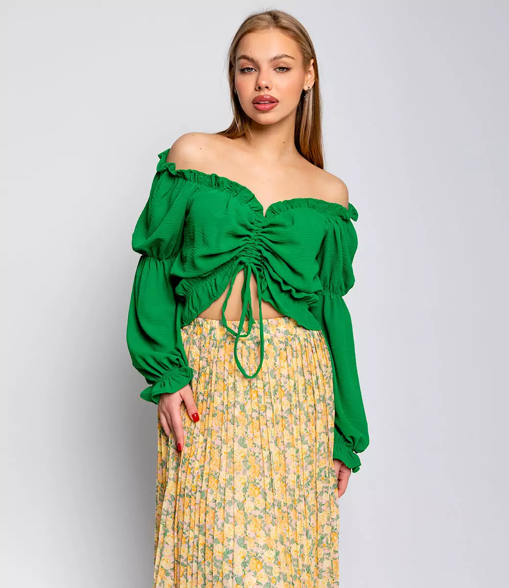 Блузка #БШ1802, зеленый