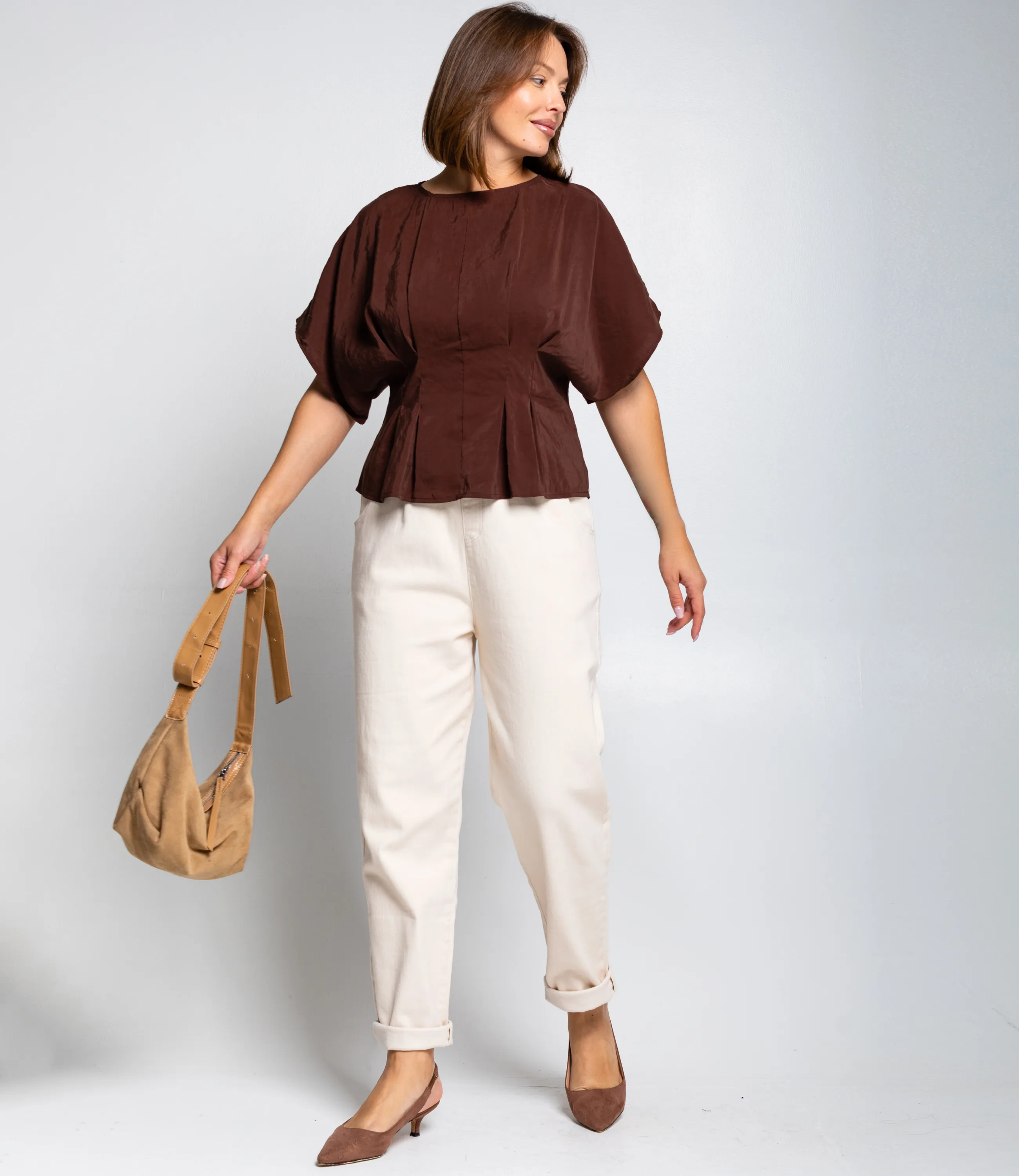 Блуза #ОКТ086022, шоколадный - фото 4