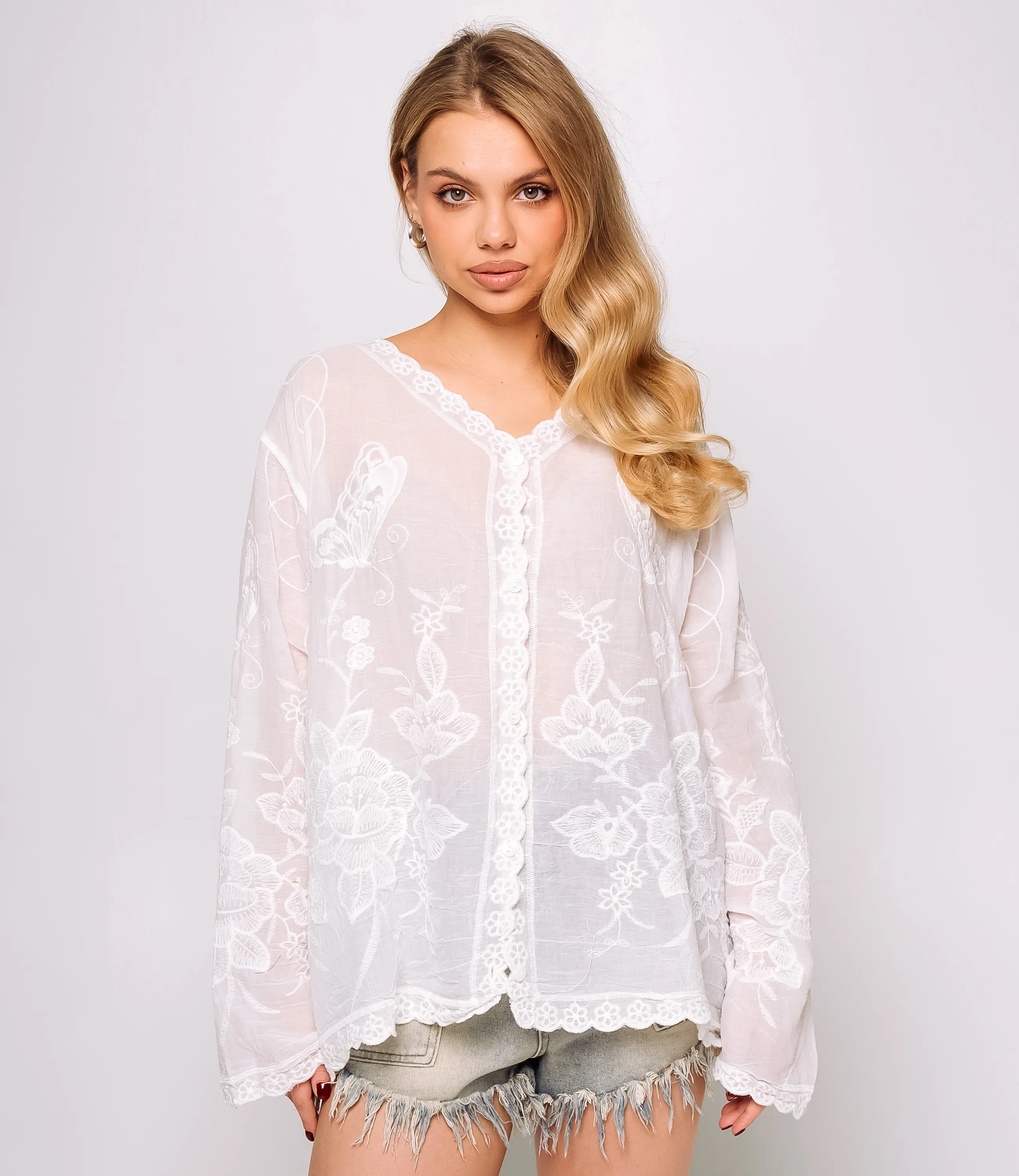 Блуза #КТ404 (1), белый - фото 1