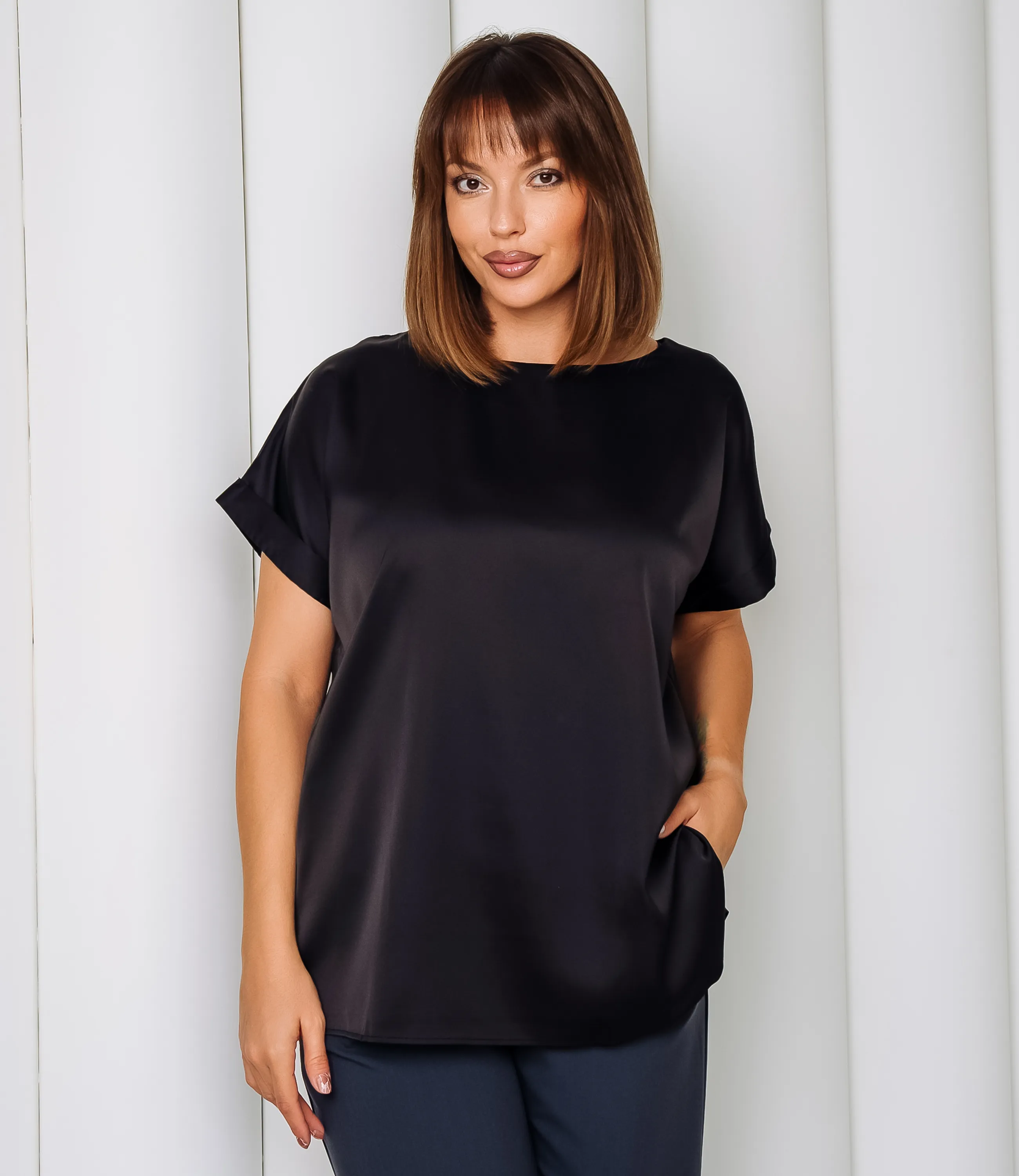 Блуза #ОКТ035001-1, чёрный - фото 1