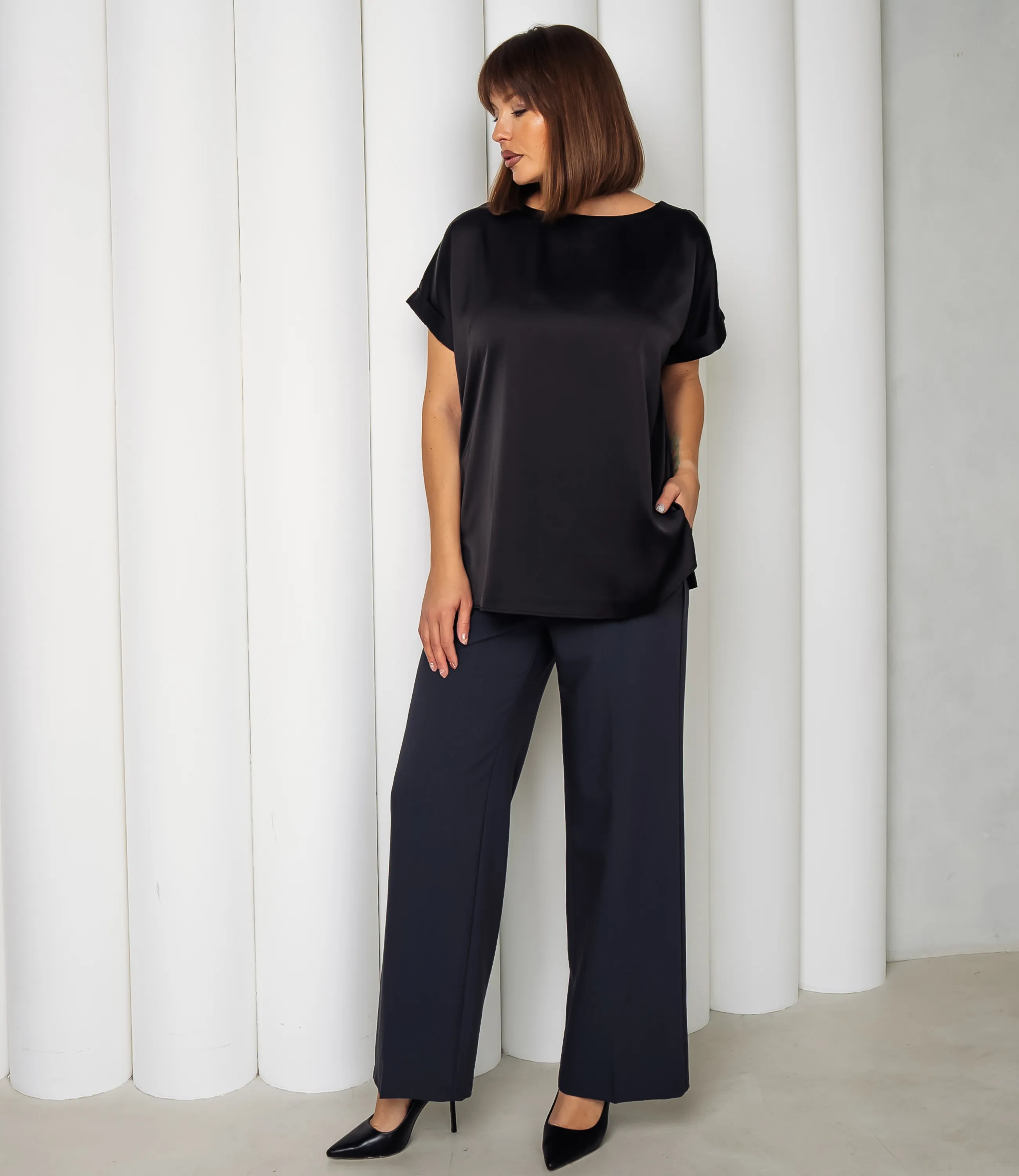 Блуза #ОКТ035001-1, чёрный - фото 4