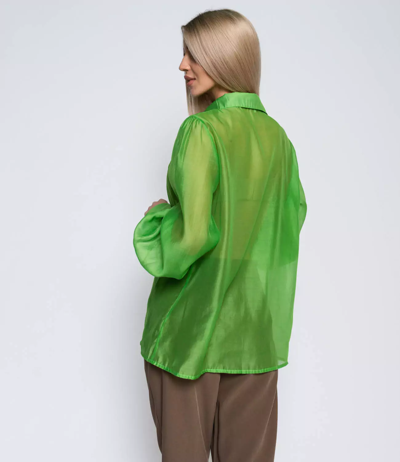 Блузка #КТ412, зелёный - фото 3