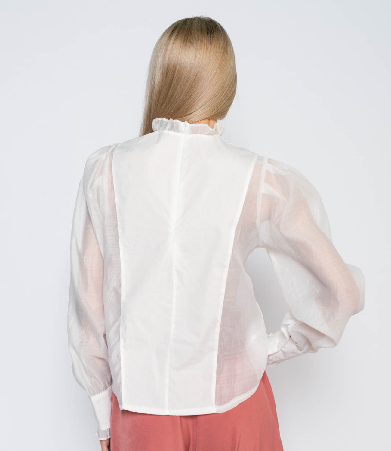 Блузка #КТ543, белый - фото 3