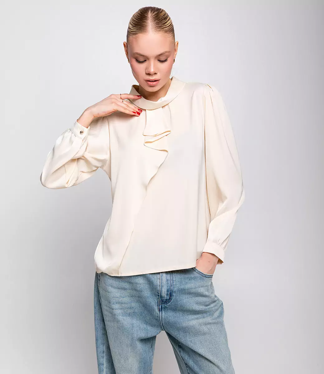 Блуза #КТ2336 (2), светло-бежевый - фото 1