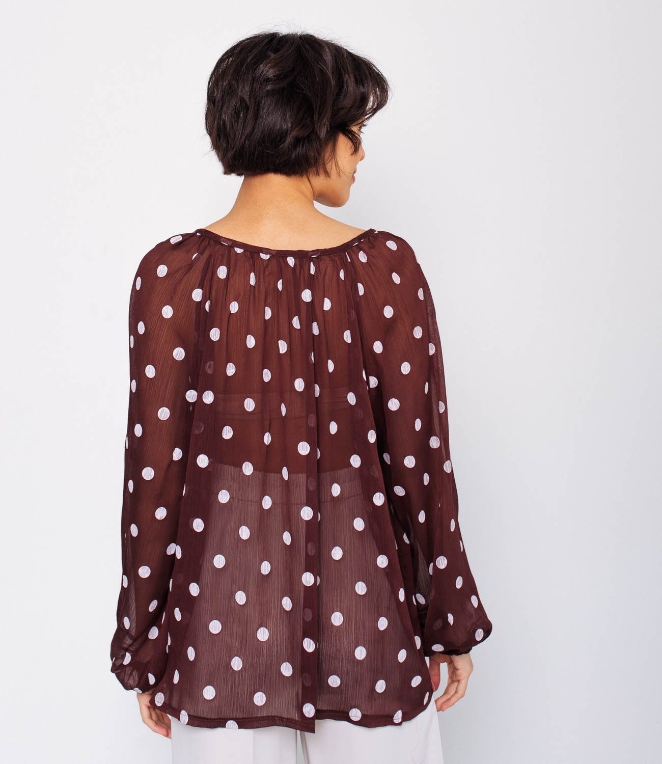 Блузка #КТ6327, коричневый - фото 5