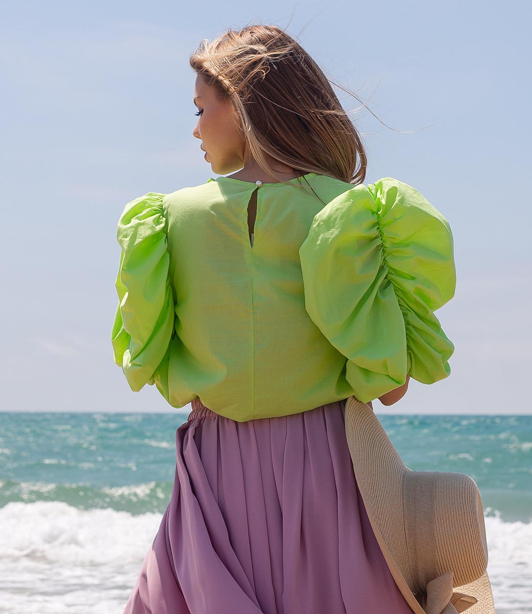 Блузка #КТ6169, зелёный - фото 3
