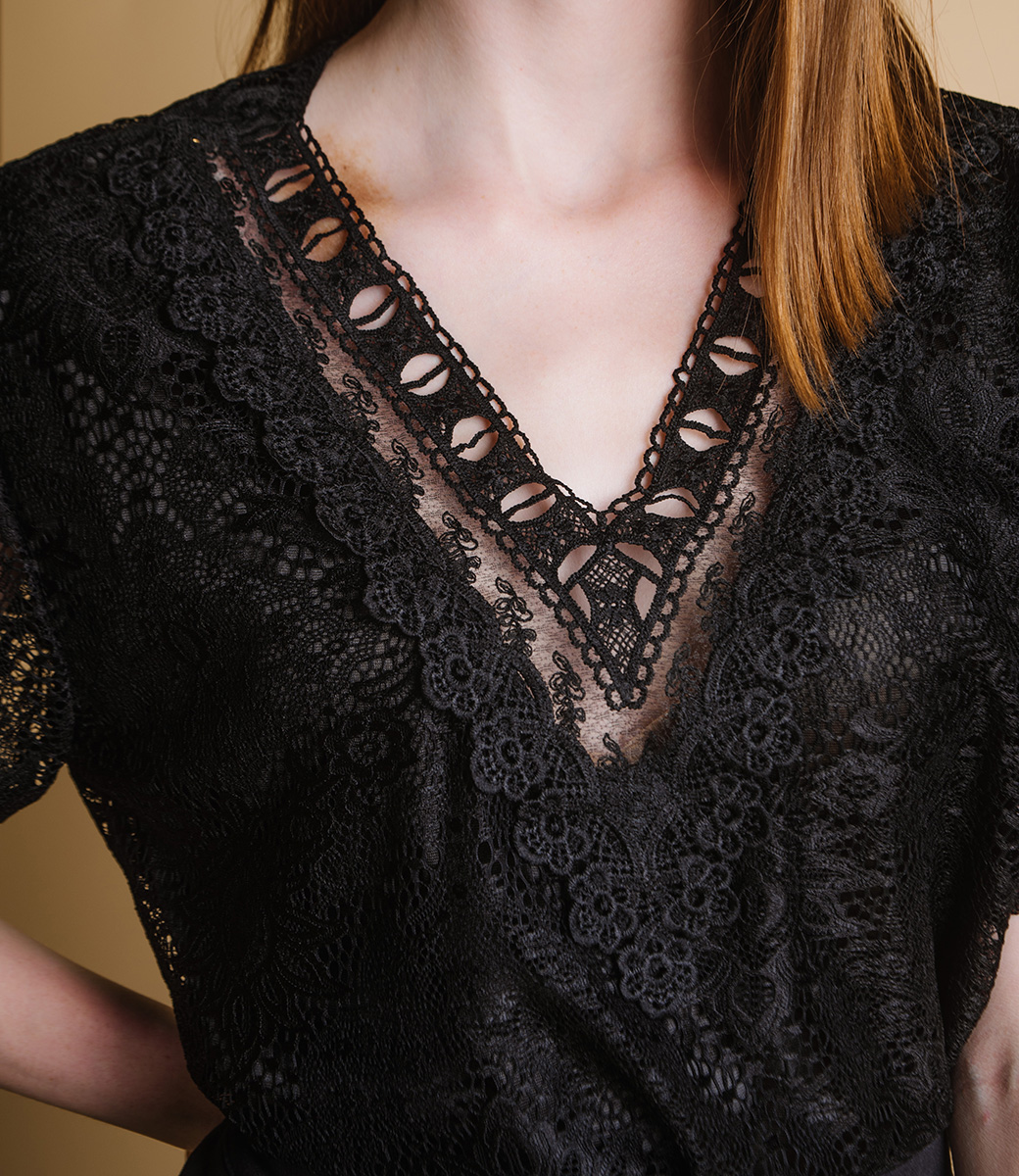 Блузка #КТ715, Чёрный - фото 5