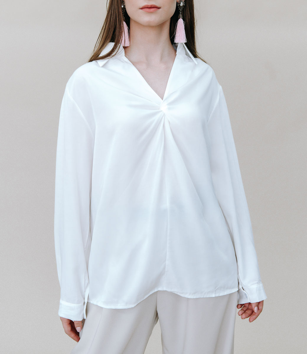 Блузка #672, белый