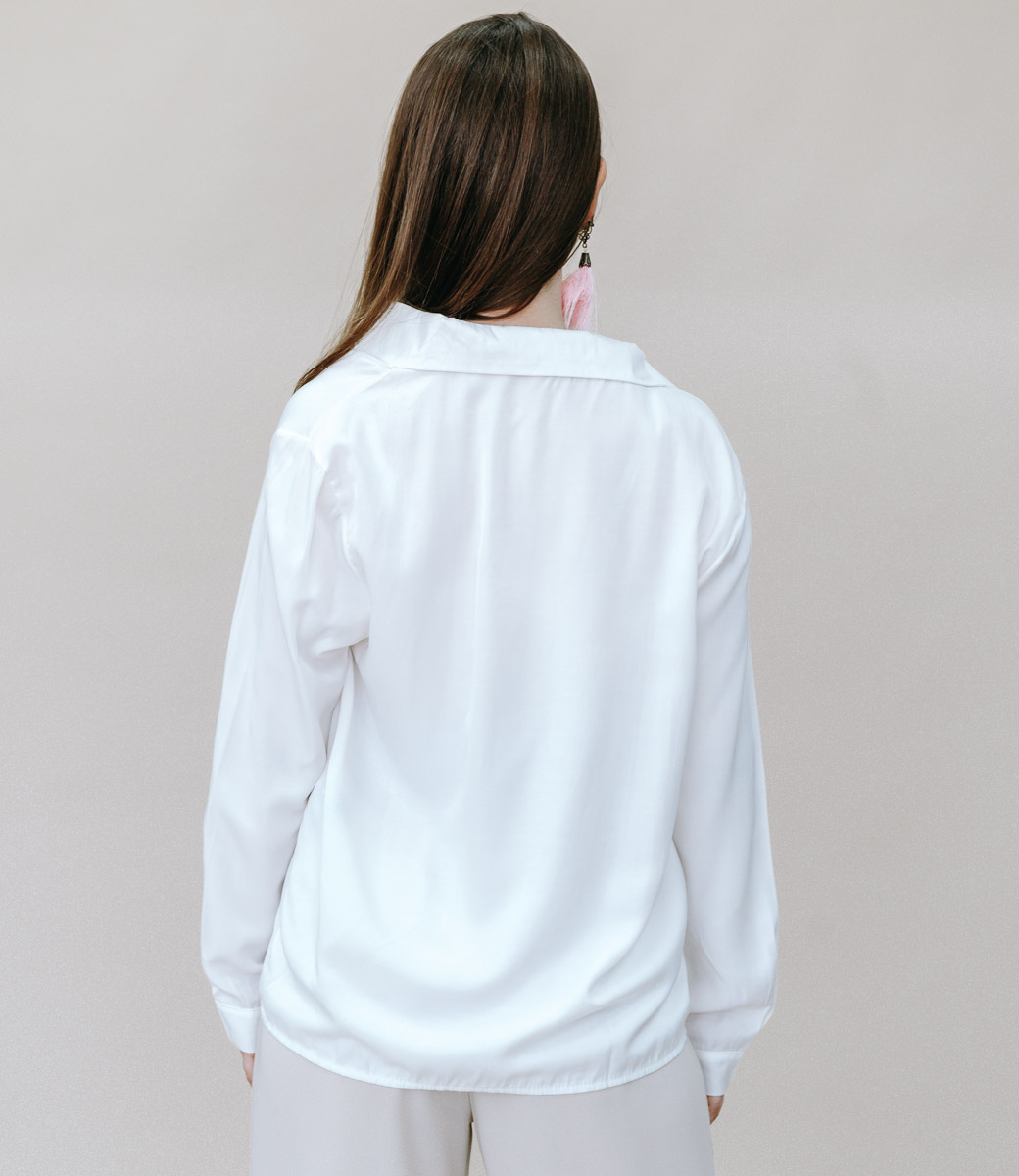 Блузка #672, белый - фото 4
