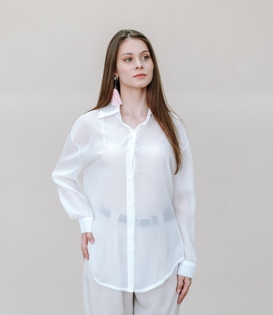 Блузка #9712, белый - фото 2