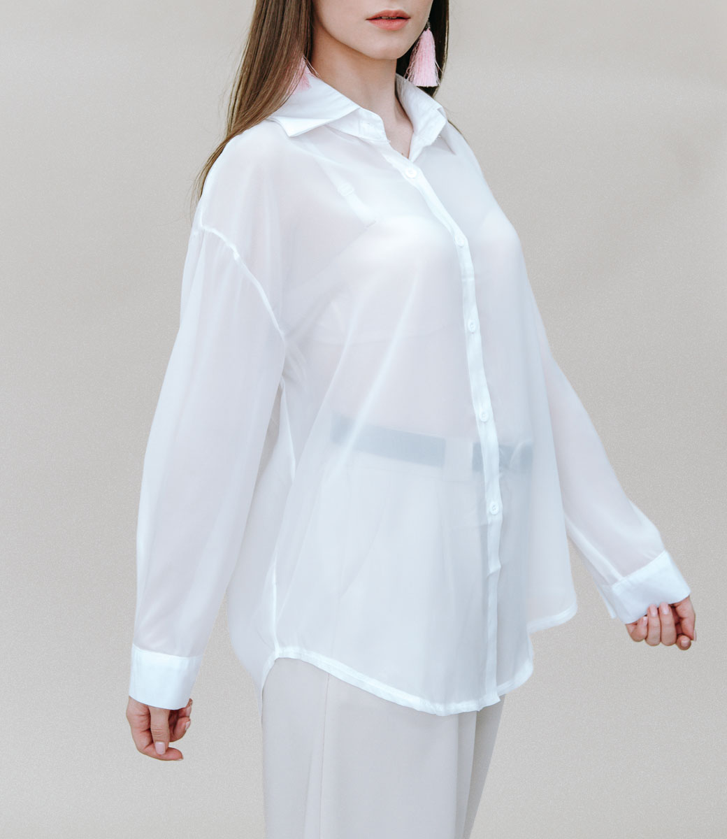 Блузка #9712, белый - фото 3