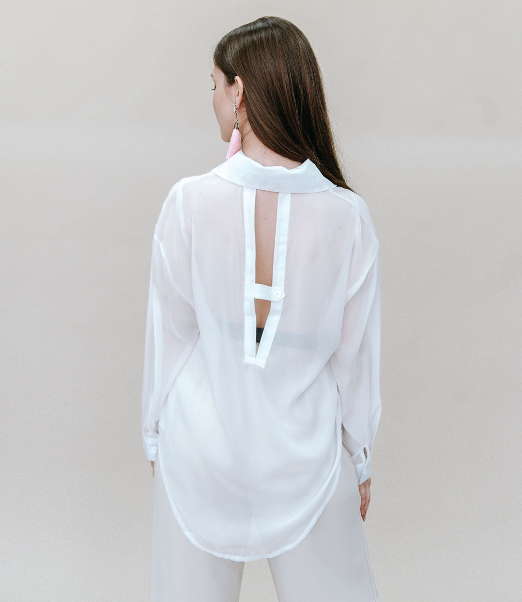 Блузка #9712, белый - фото 5