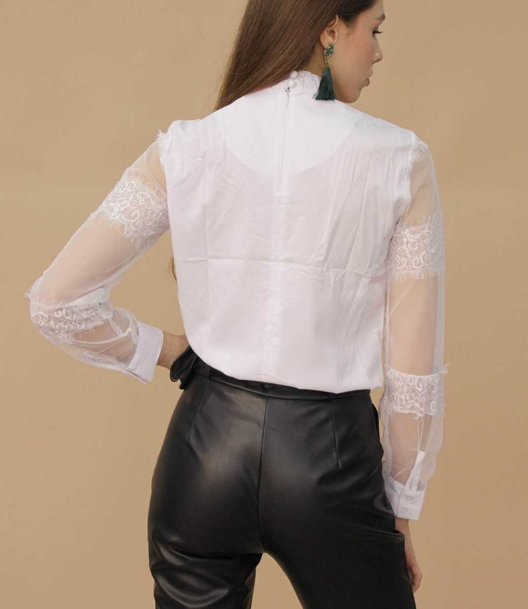 Блузка #17010, белый - фото 5