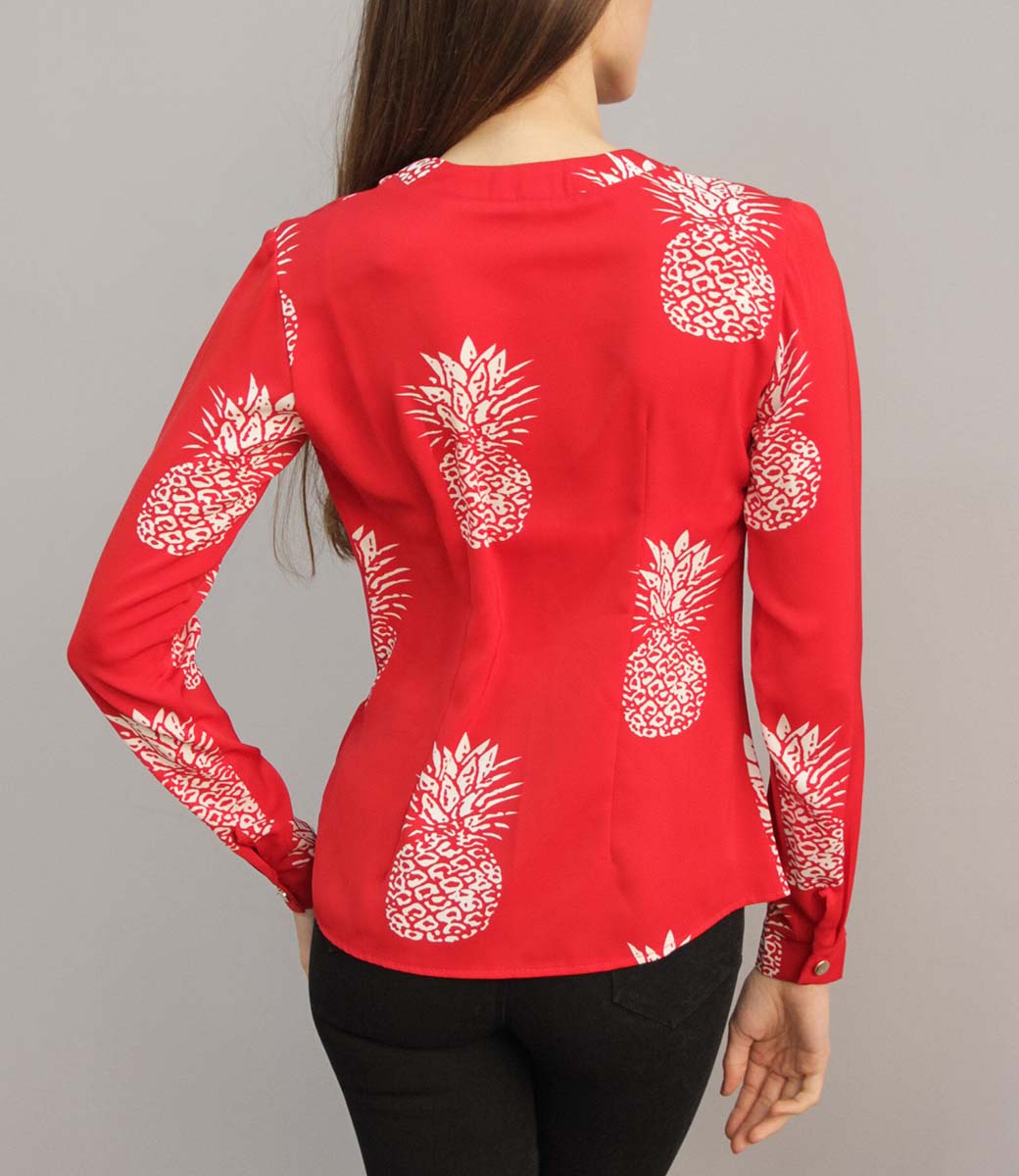 Блузка #1407-1, красный - фото 2