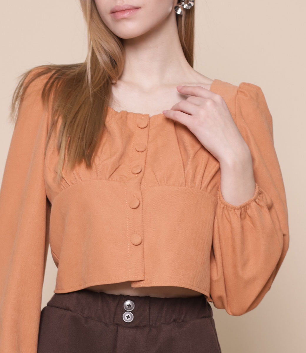 Блузка #8888, оранжевый - фото 5
