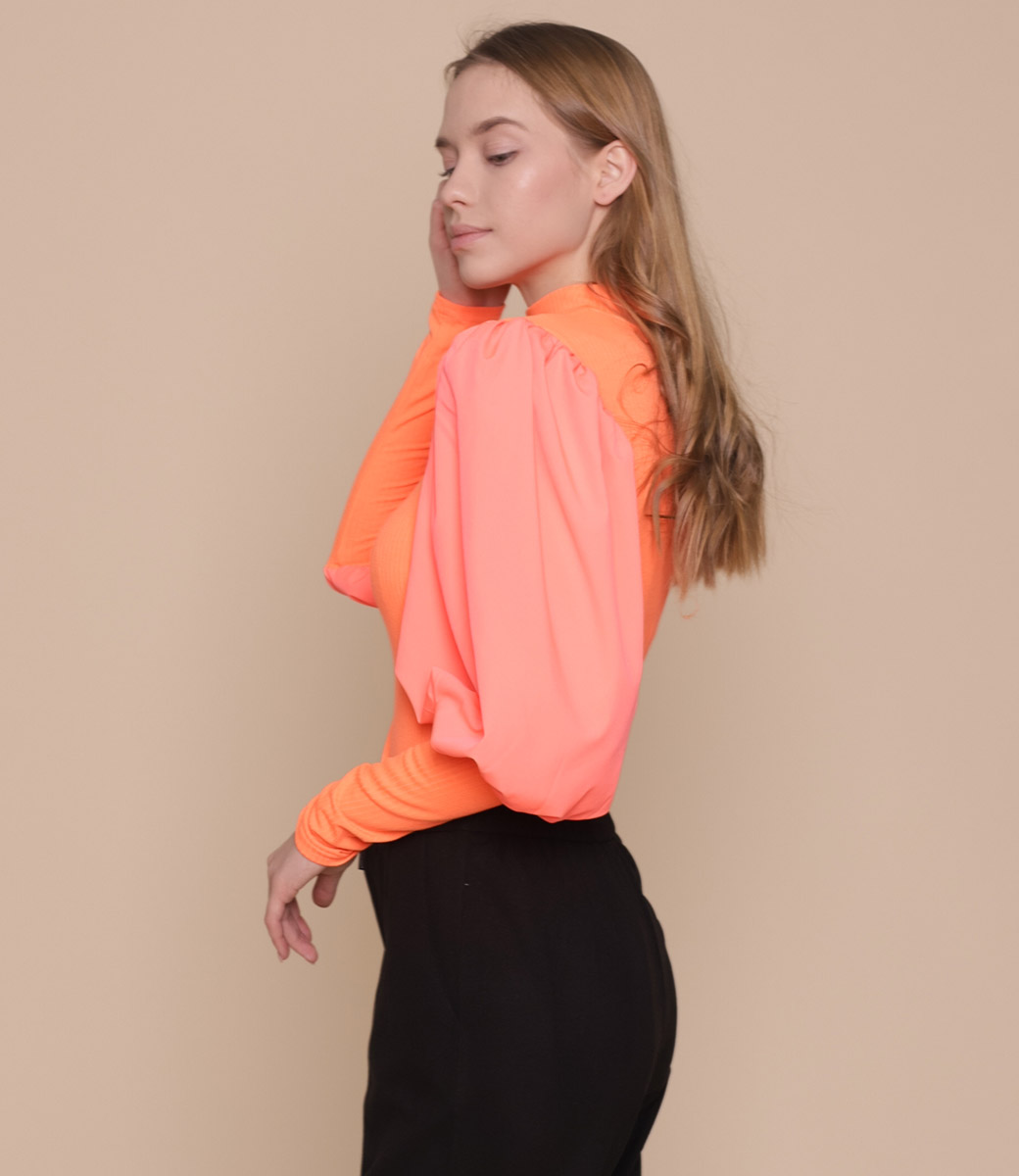 Блузка #8810, оранжевый - фото 2
