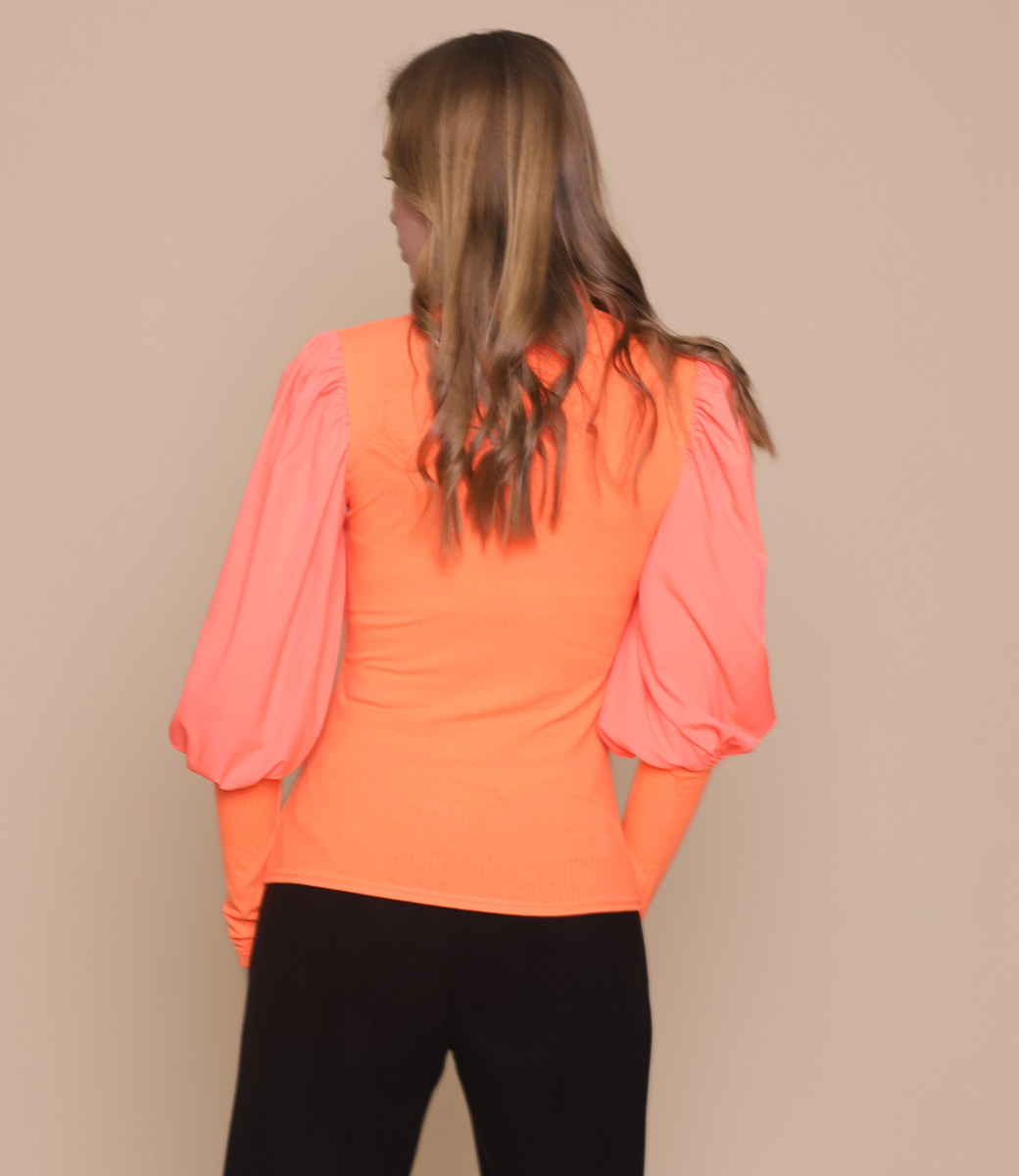 Блузка #8810, оранжевый - фото 4