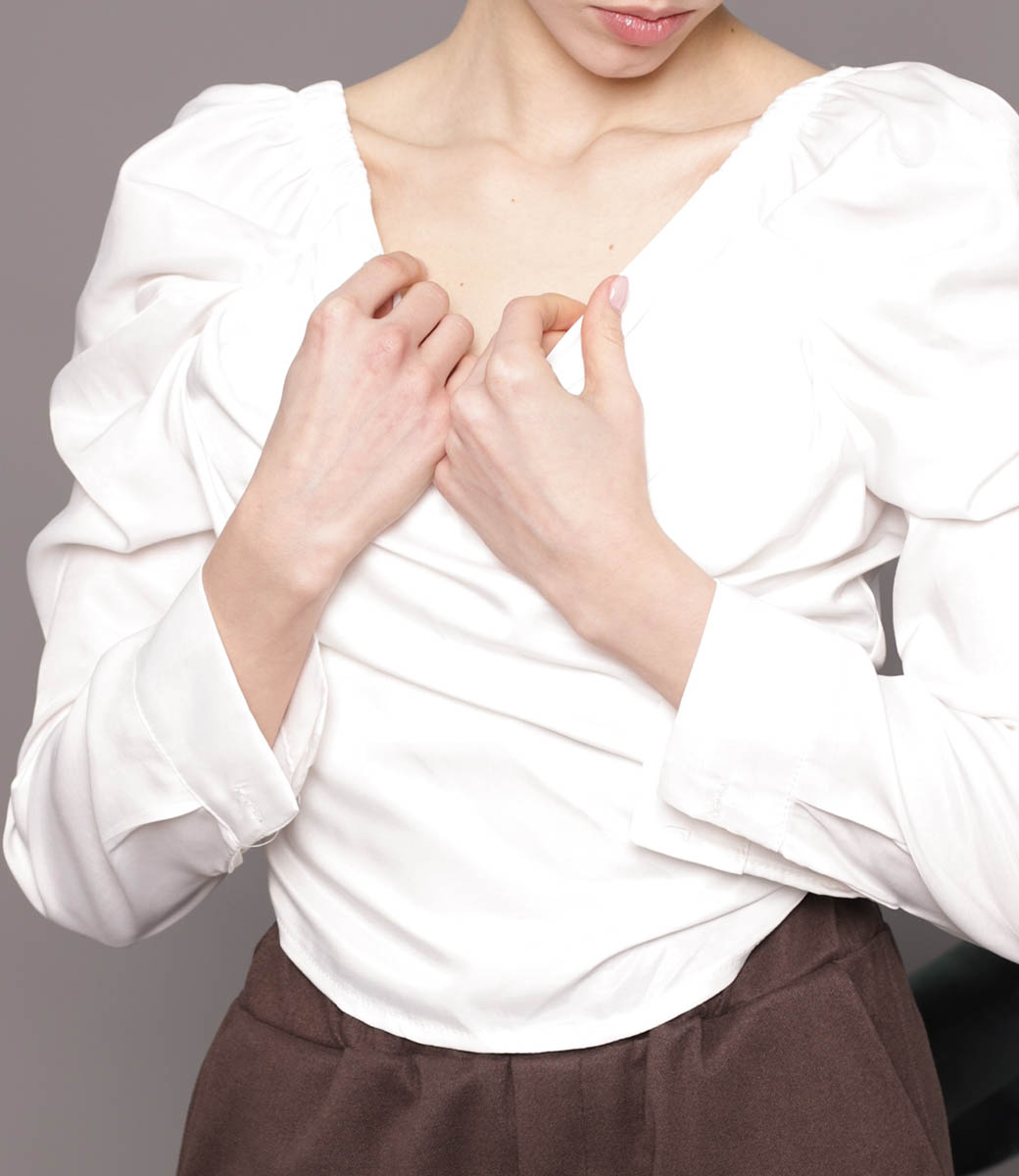 Блузка #303, белый - фото 5