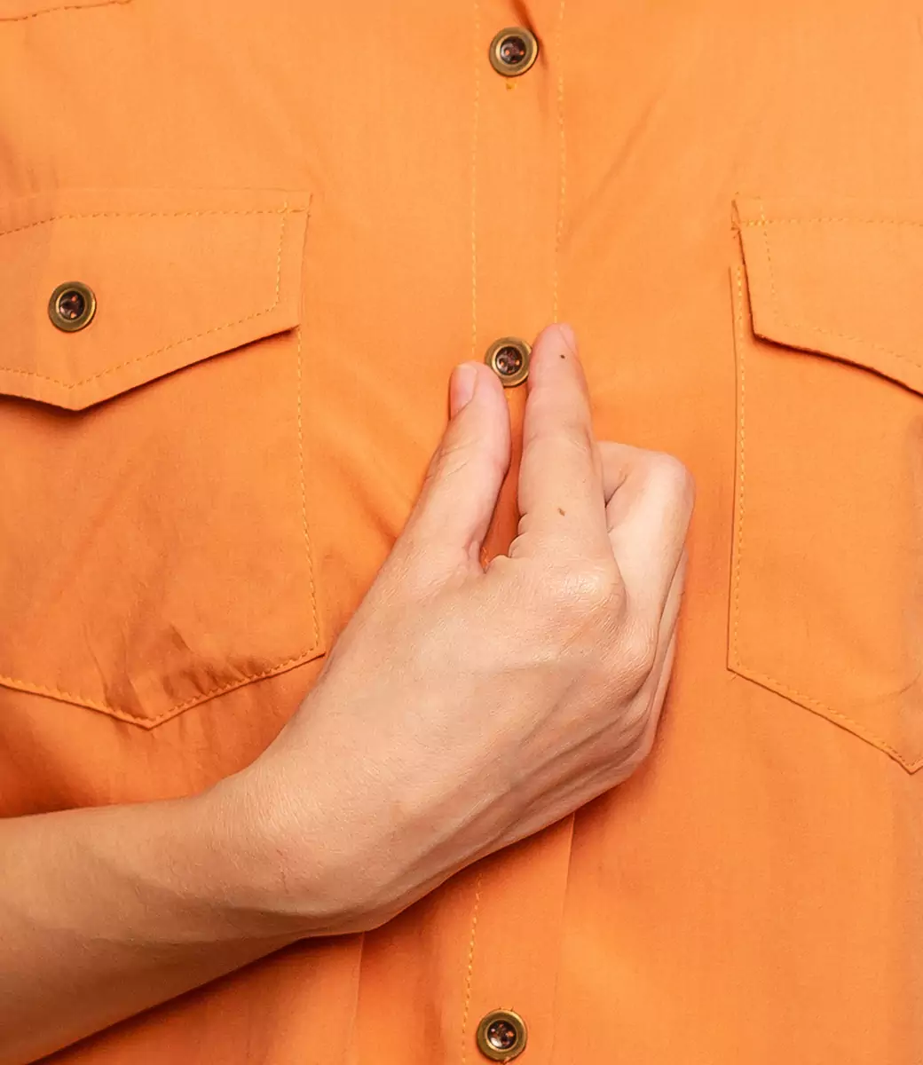 Рубашка #КТ1029, оранжевый - фото 5