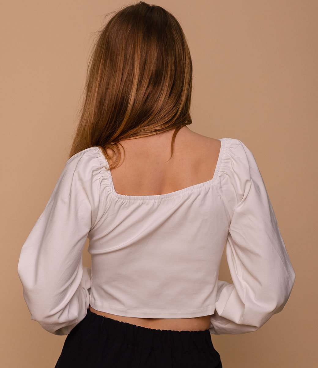 Блузка #980, белый - фото 4