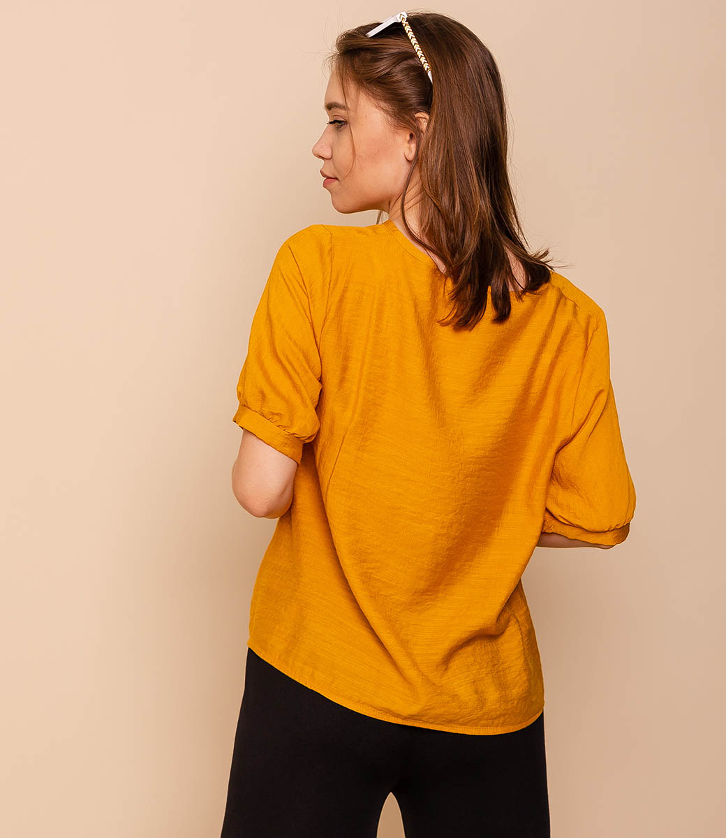 Блузка #КТ9908, жёлтый - фото 3