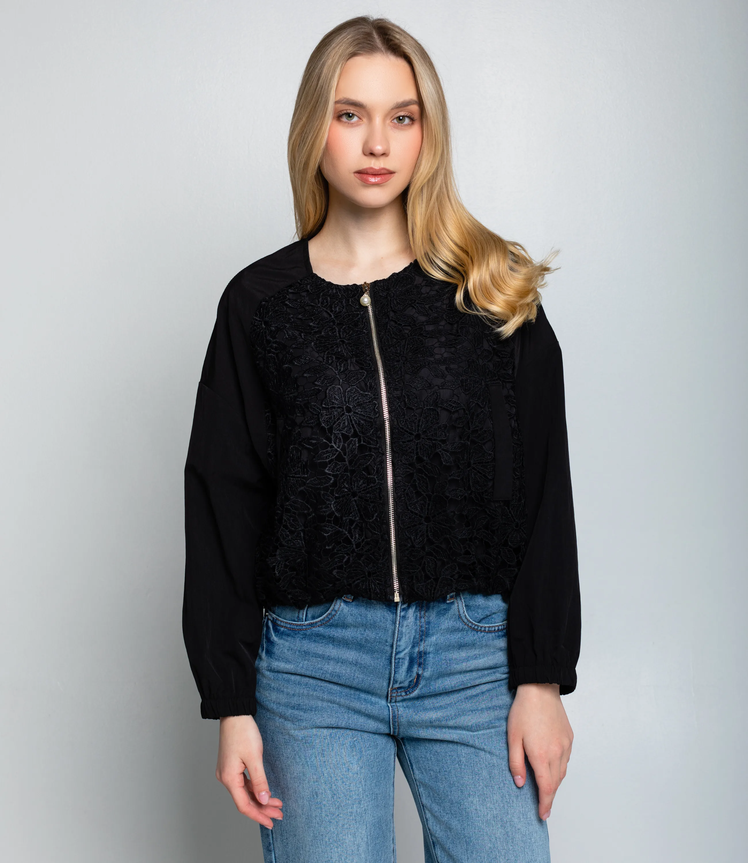 Бомбер #КТ2552, чёрный - фото 1