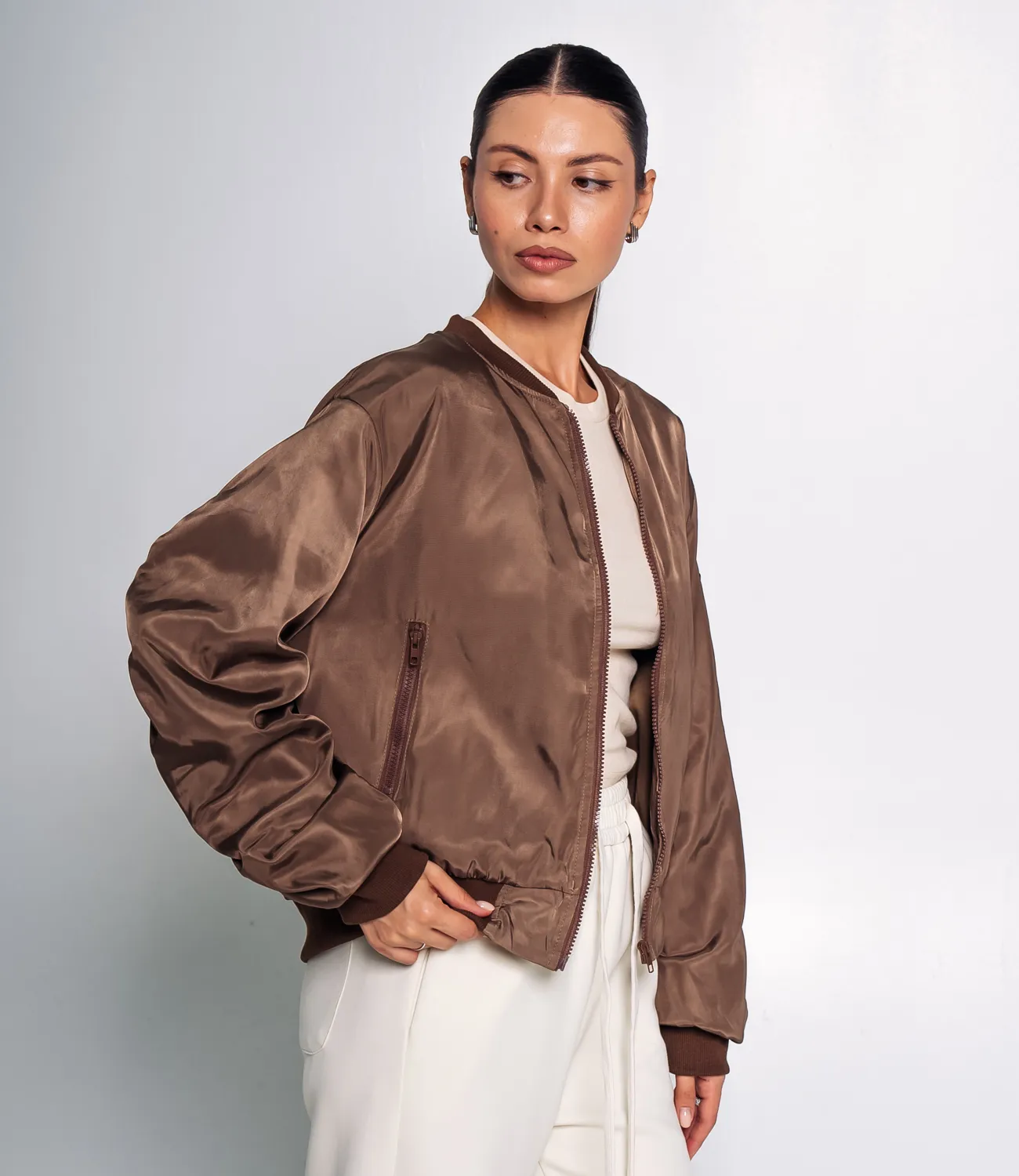 Бомбер #КТ2566, коричневый - фото 2