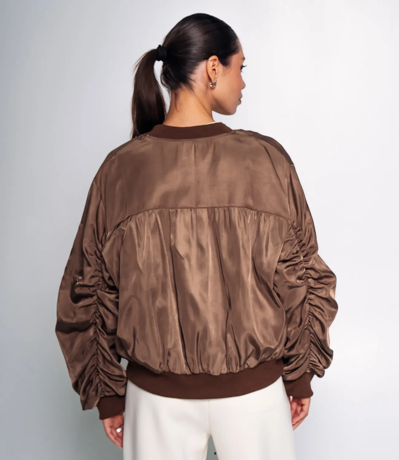 Бомбер #КТ2566, коричневый - фото 3
