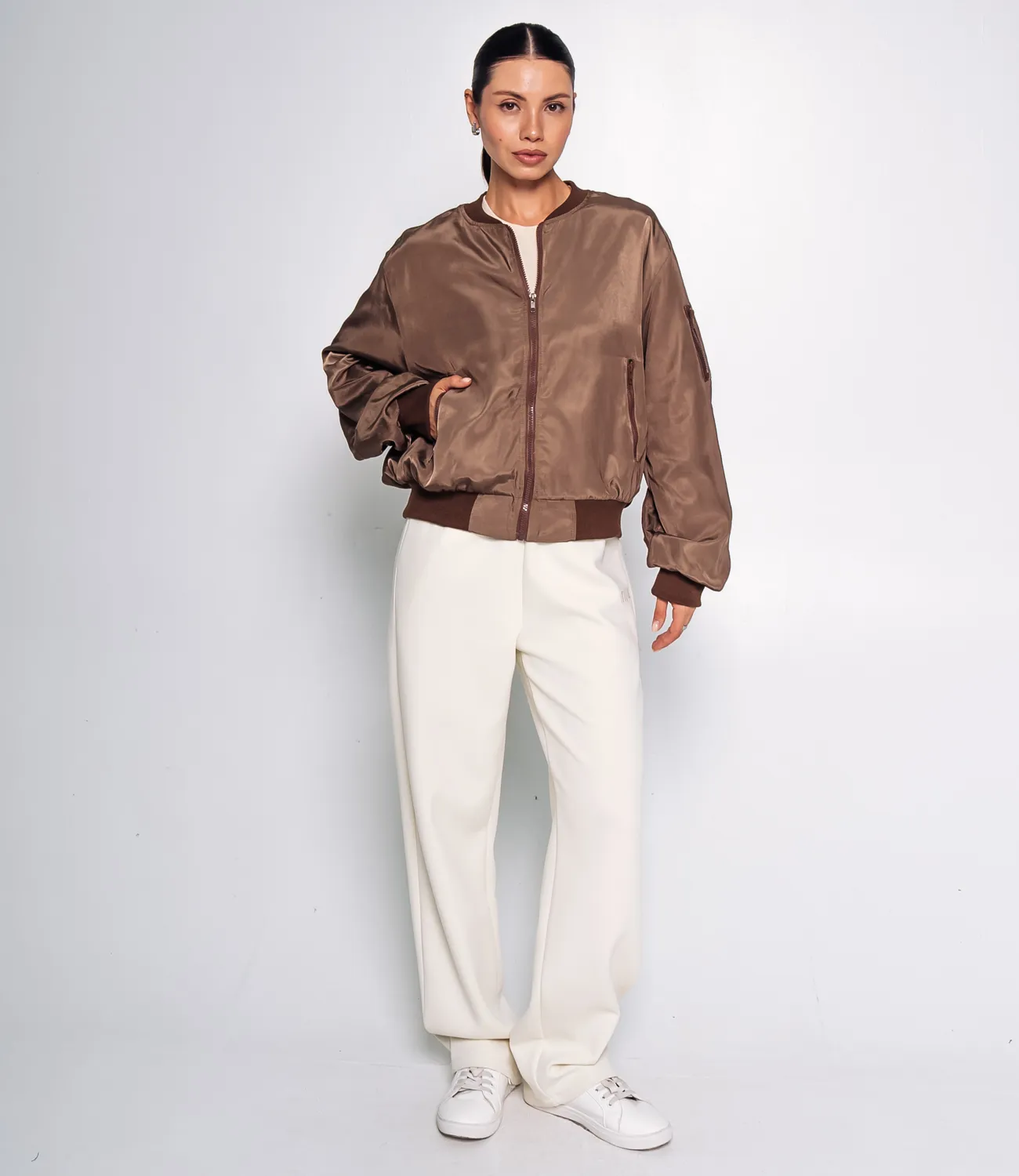 Бомбер #КТ2566, коричневый - фото 4