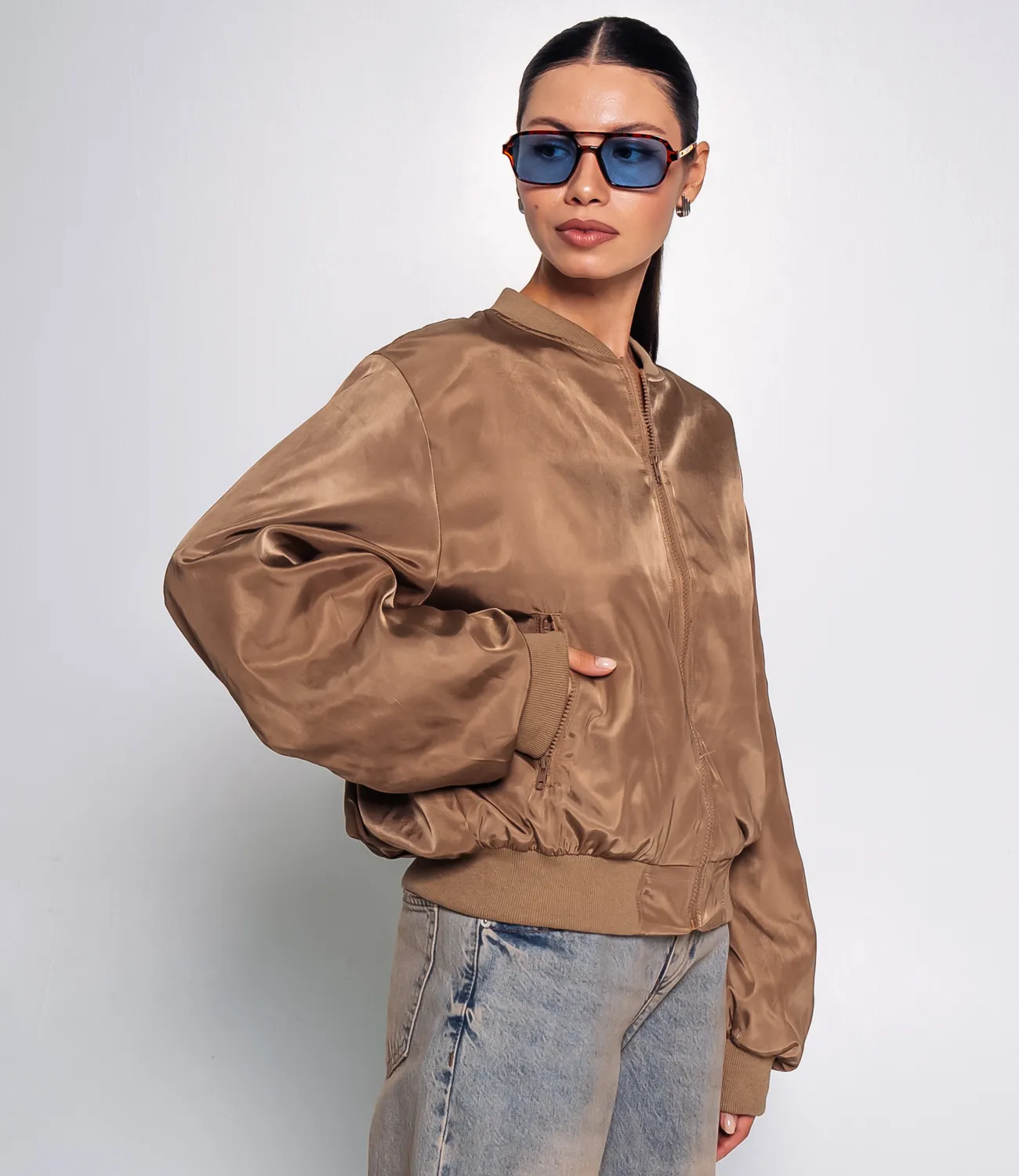 Бомбер #КТ2566, тёмно-бежевый - фото 2