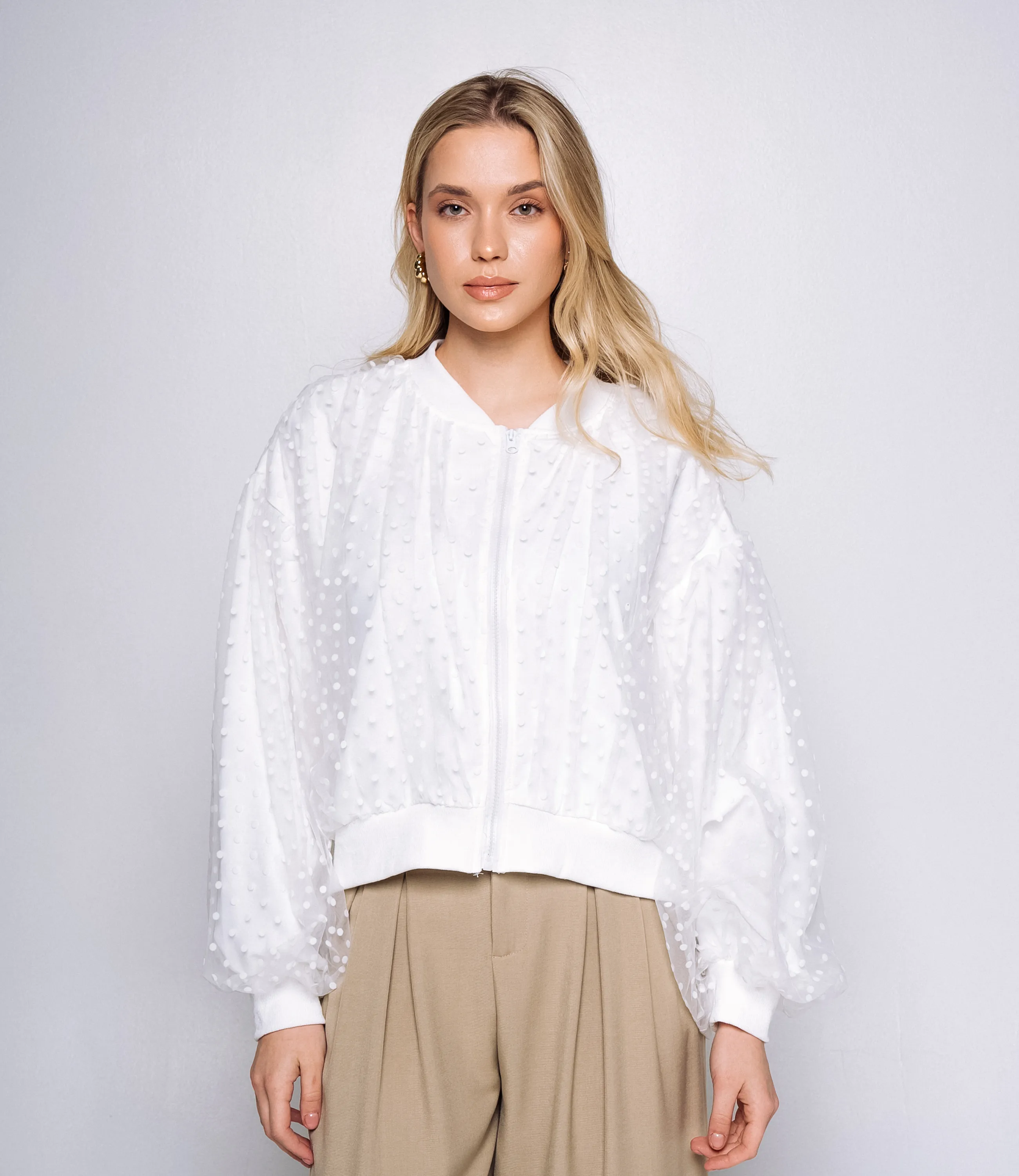 Бомбер #КТ6631 (4), белый - фото 1