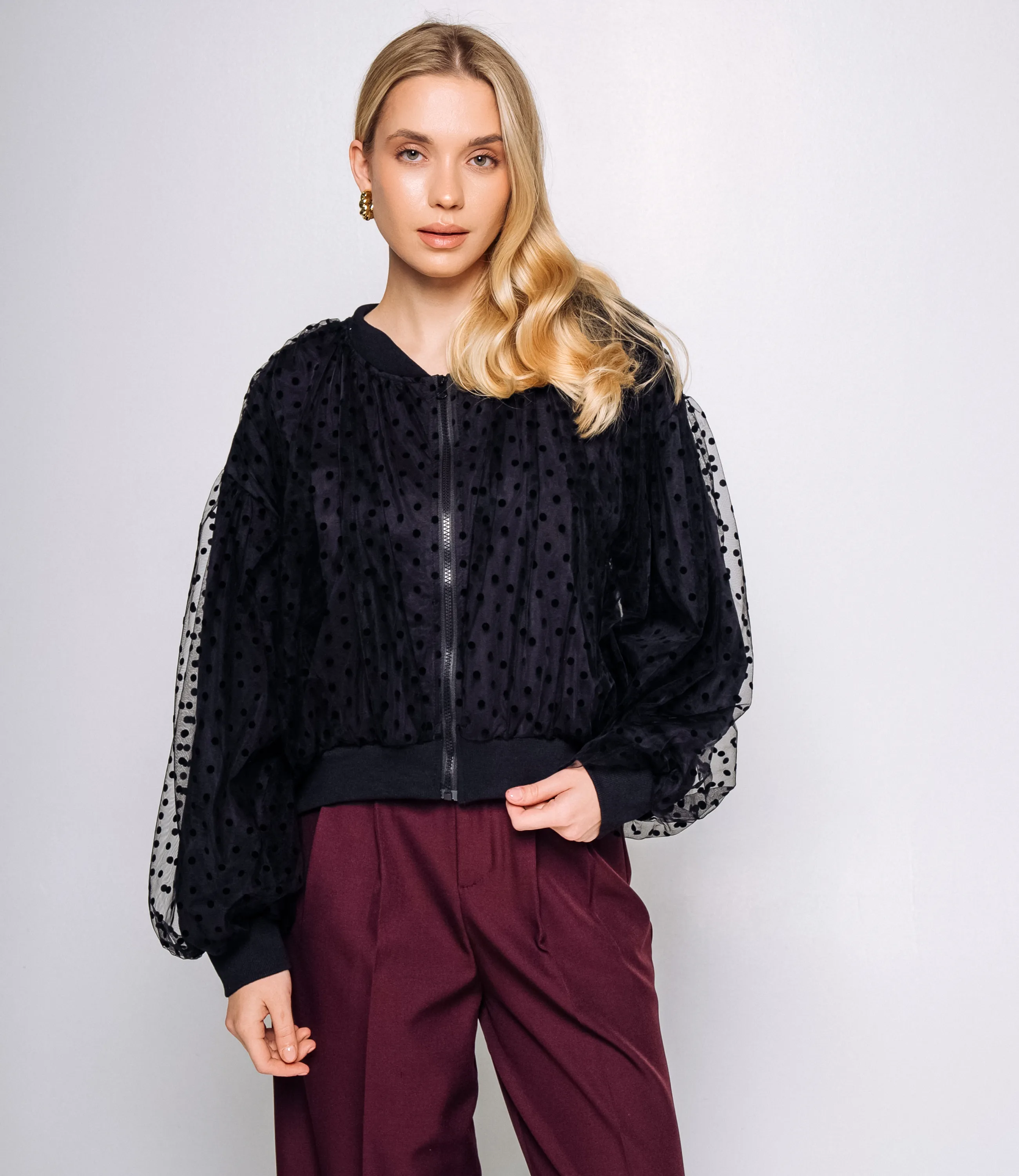 Бомбер #КТ6631 (4), чёрный - фото 1